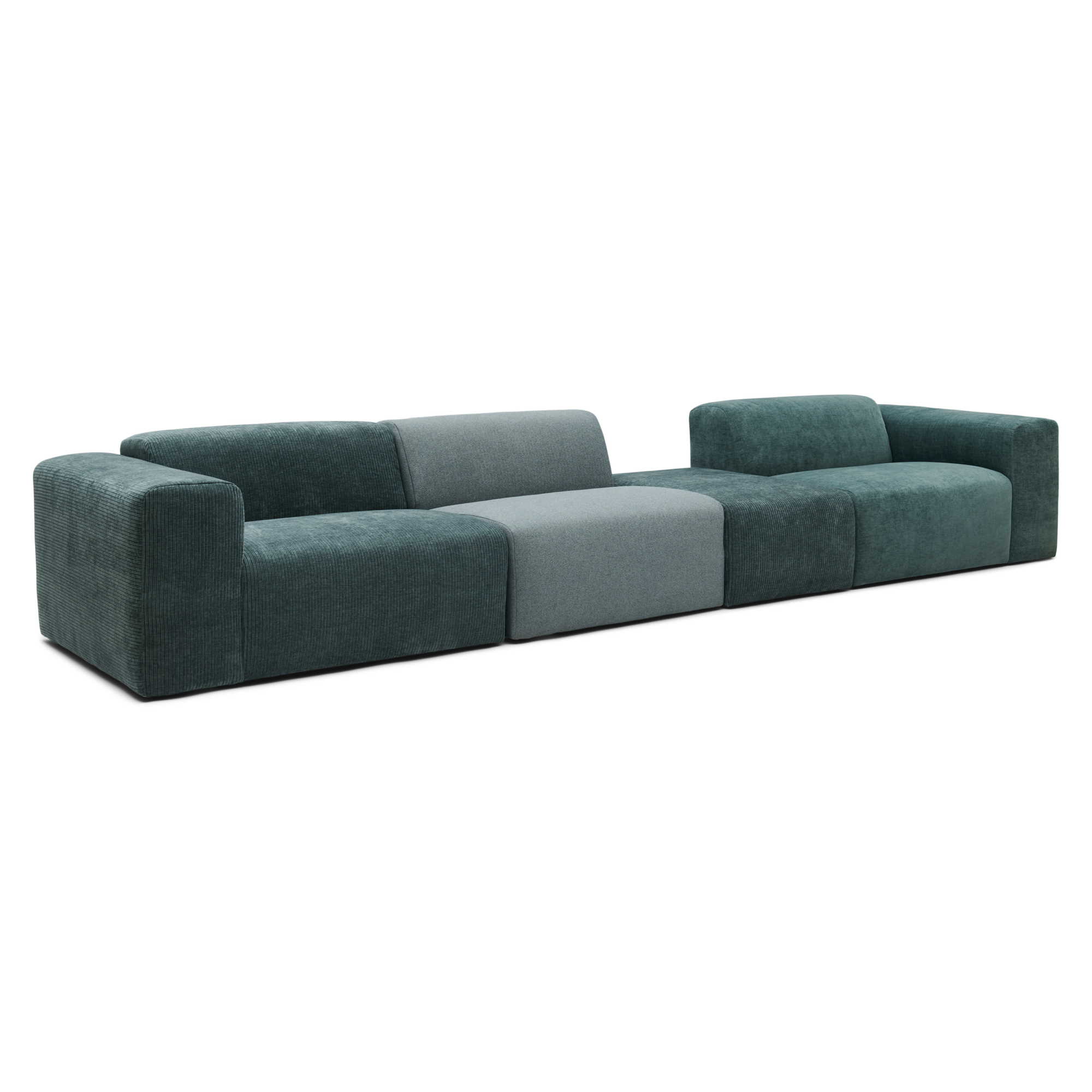 4-zitsbank met hocker Oscar Ocean blue