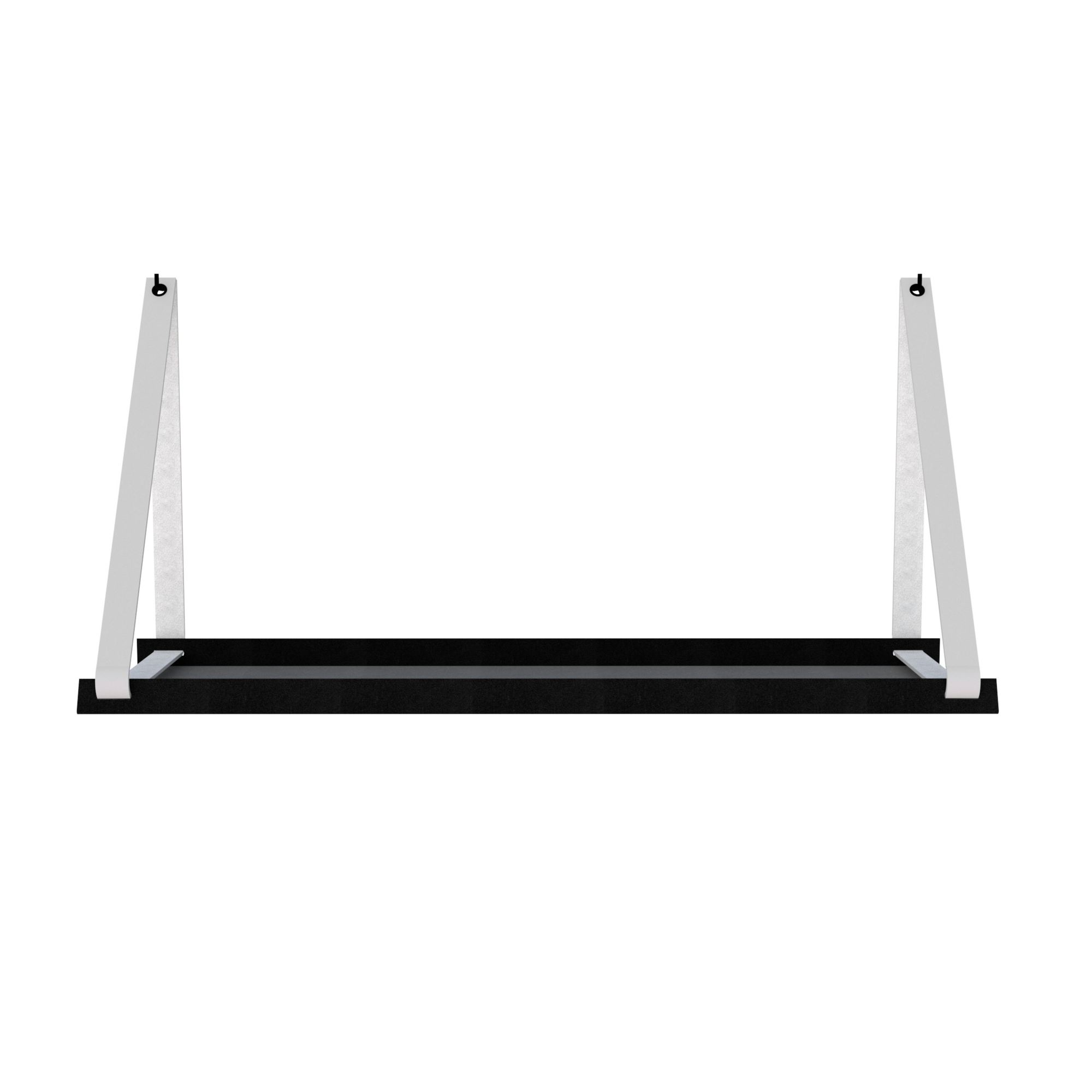 Stalen wandplank 98x20cm - incl. leren plankdragers