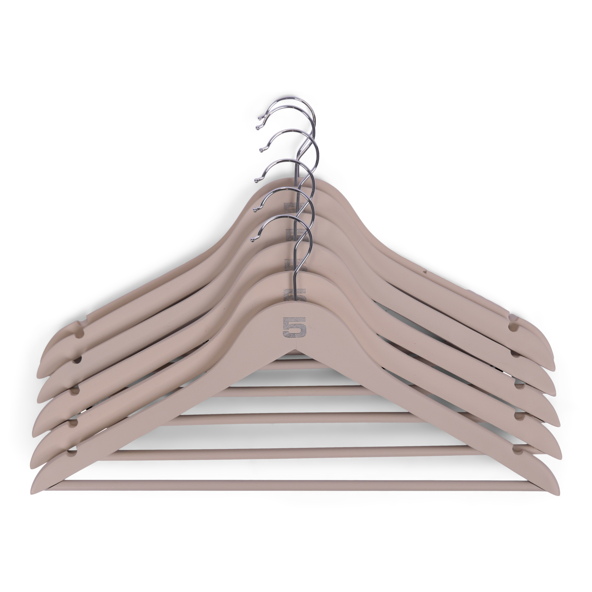 Kledinghangers hout - set van 6