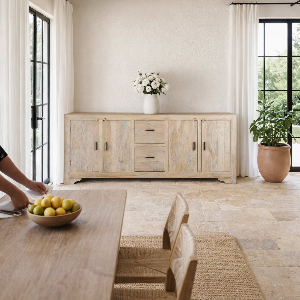 Anya - Vintage Houten Dressoir Ibiza Stijl 220cm