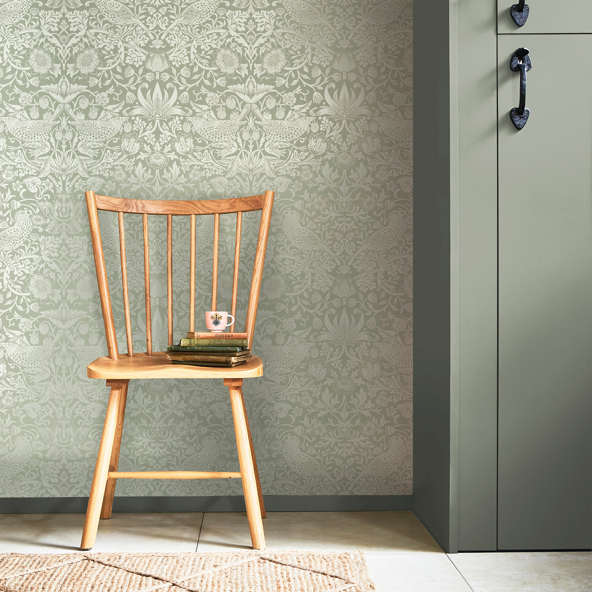 vliesbehang william morris at home strawberry thief fibrous sage
