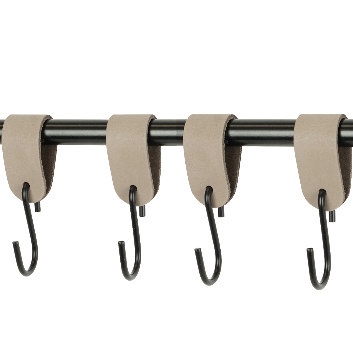 Leren S-haak hangers (set van 4)