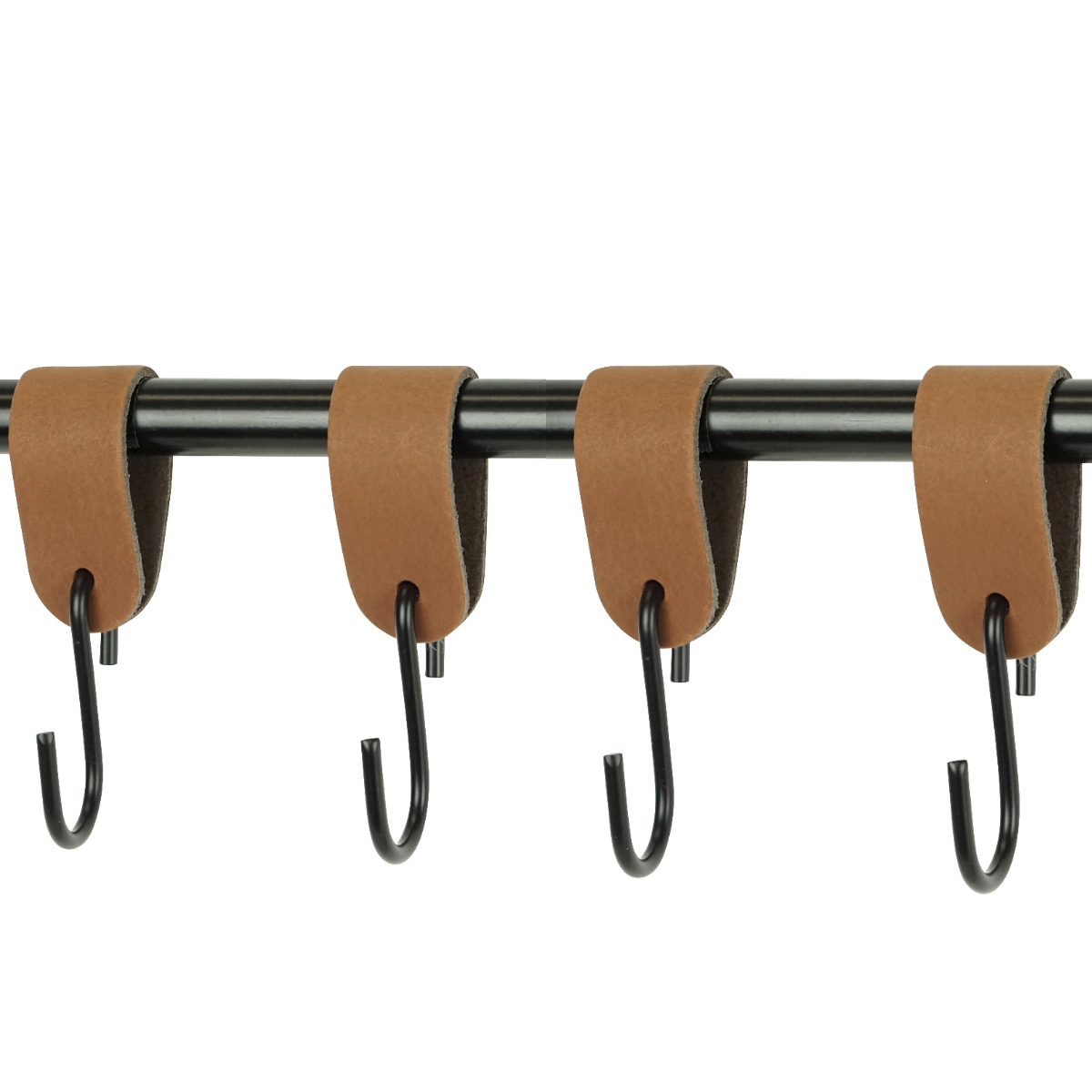 Leren S-haak hangers (set van 4)