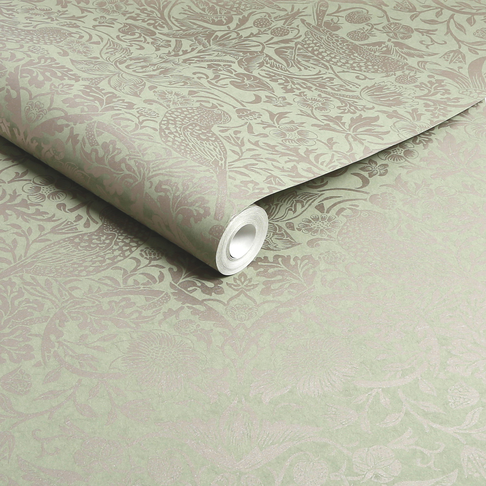 vliesbehang william morris at home strawberry thief fibrous sage
