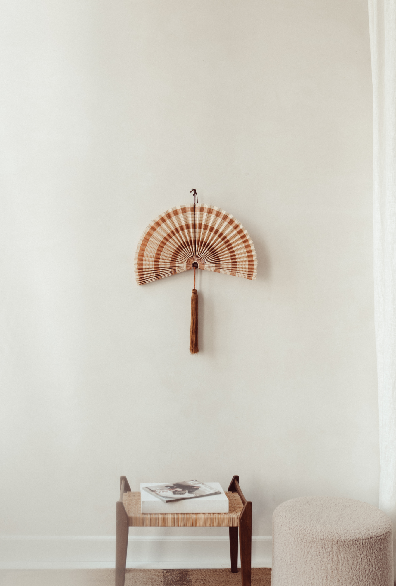 Bamboe waaier terracotta