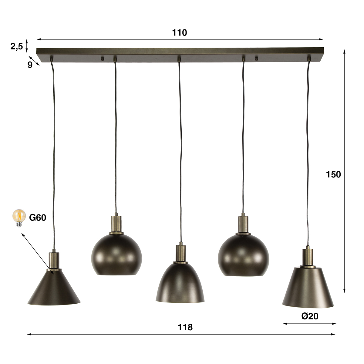 Hanglamp in de Mix