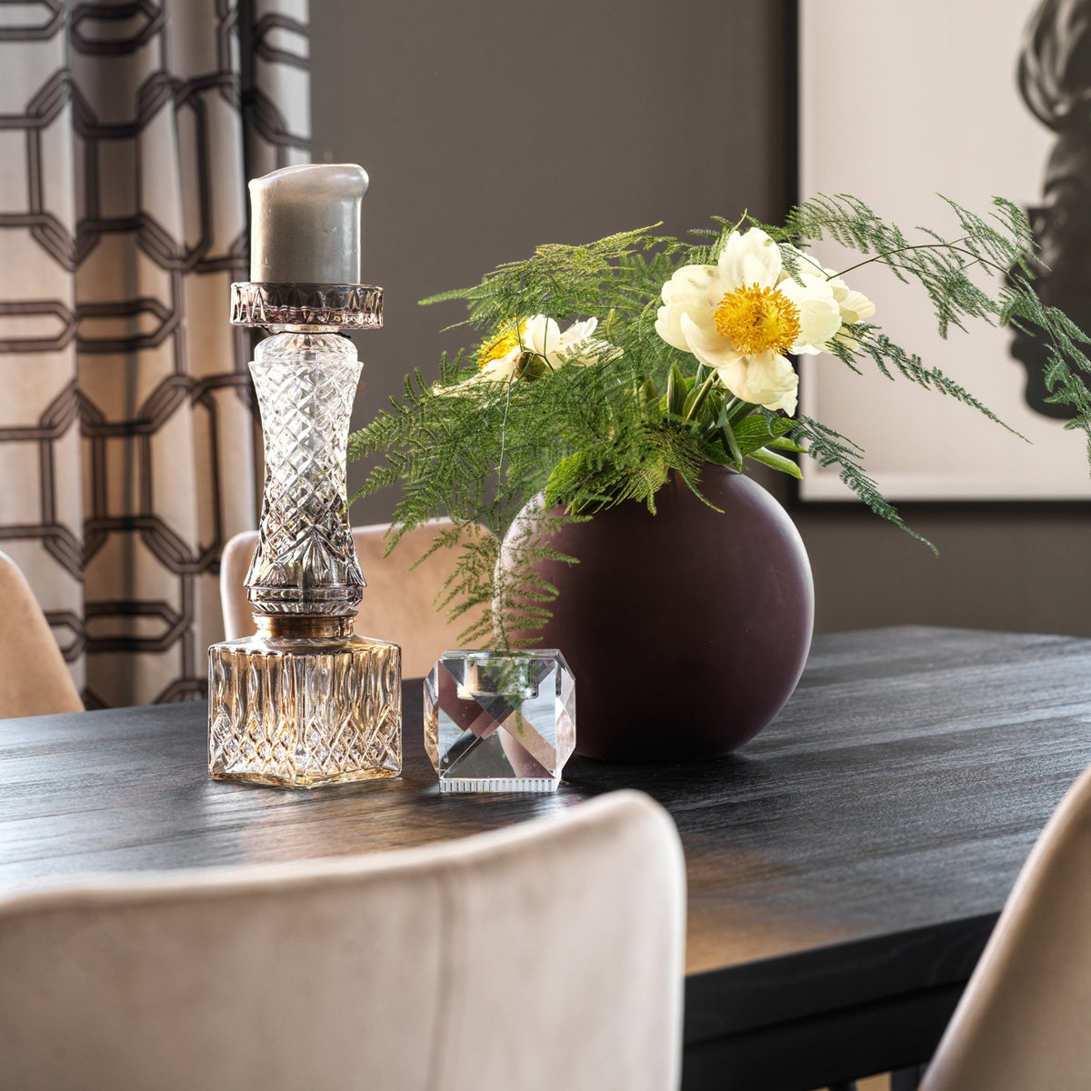 Eettafel Everett houten zwart - 220 x 100 cm