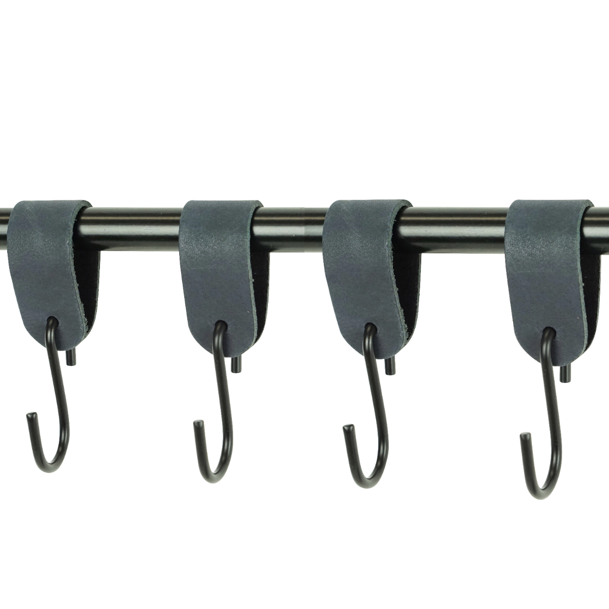 Leren S-haak hangers (set van 4)