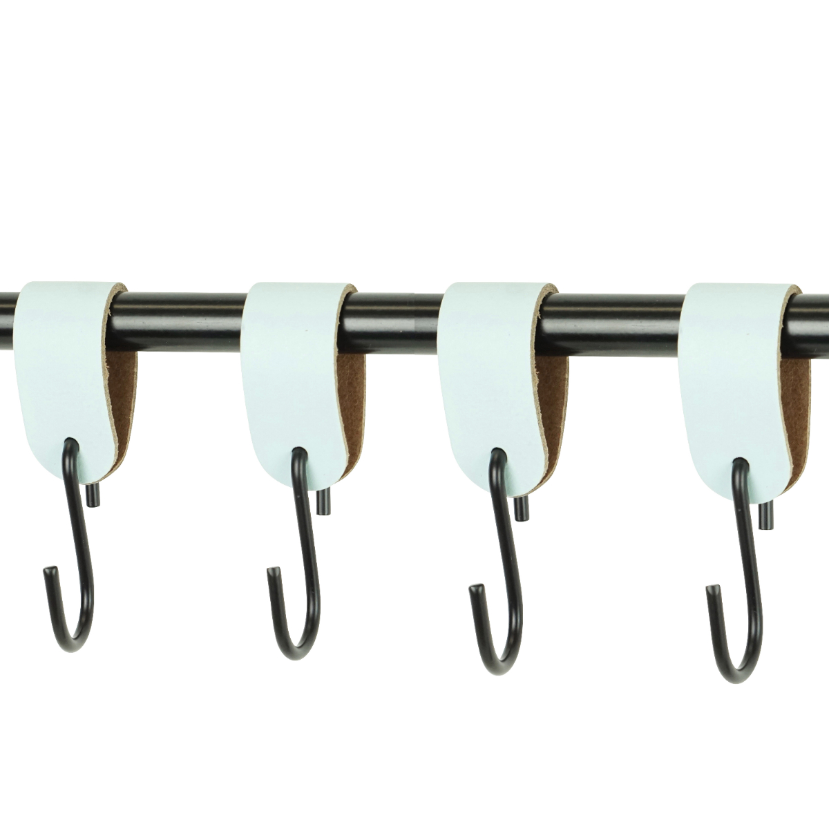 Leren S-haak hangers (set van 4)