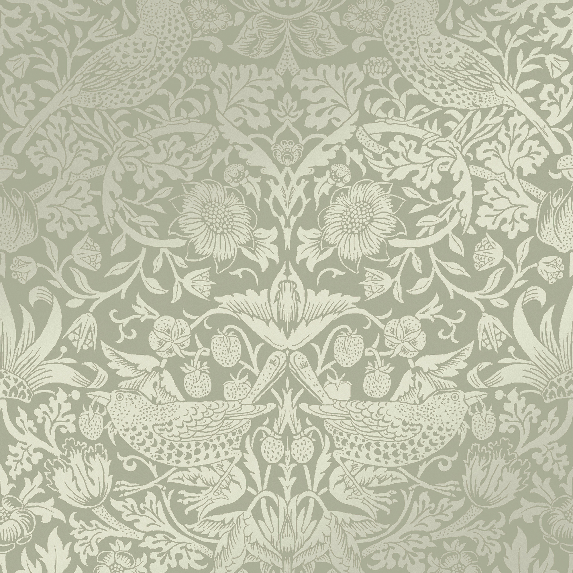 vliesbehang william morris at home strawberry thief fibrous sage