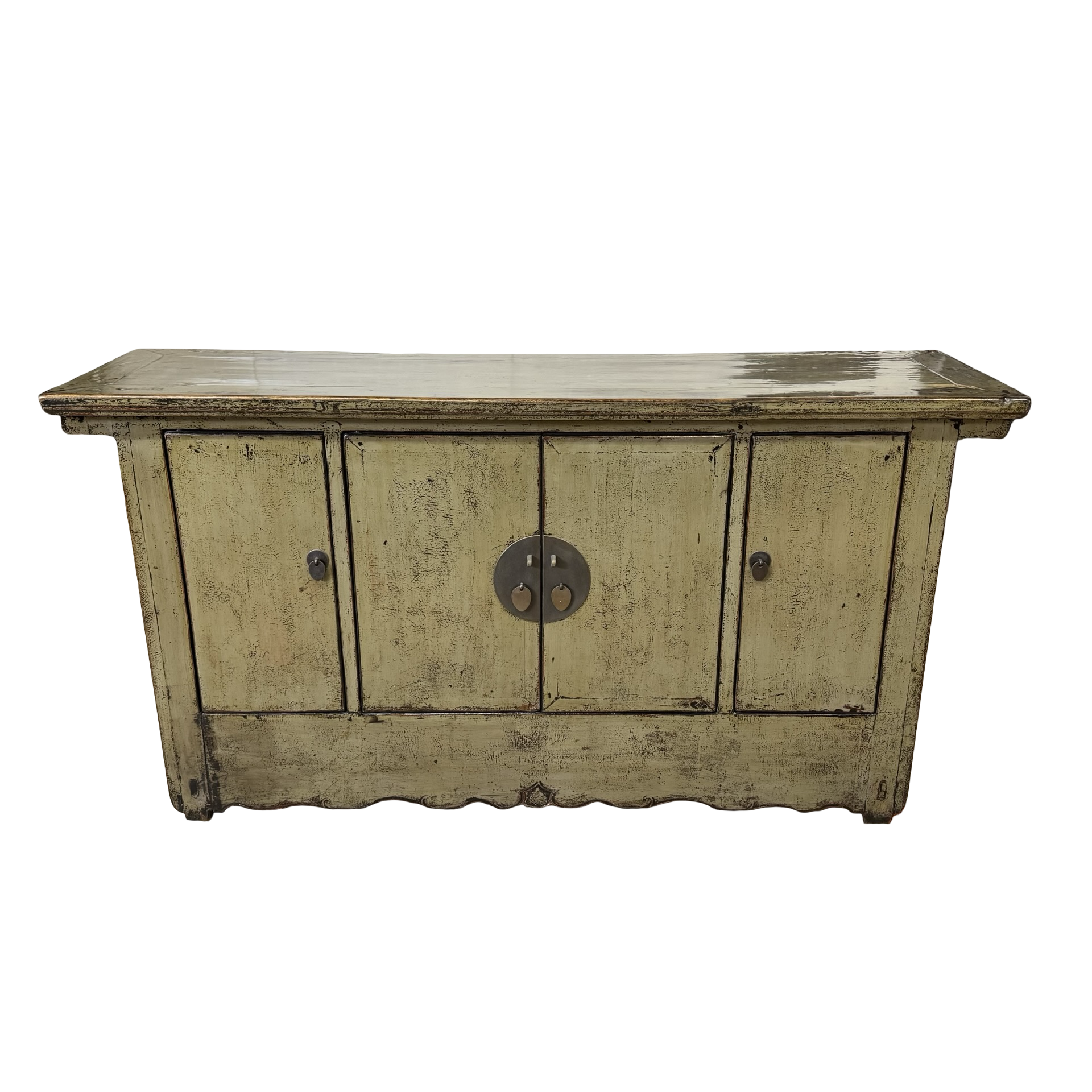 Dressoir 4deur grijs/groen uniek lak