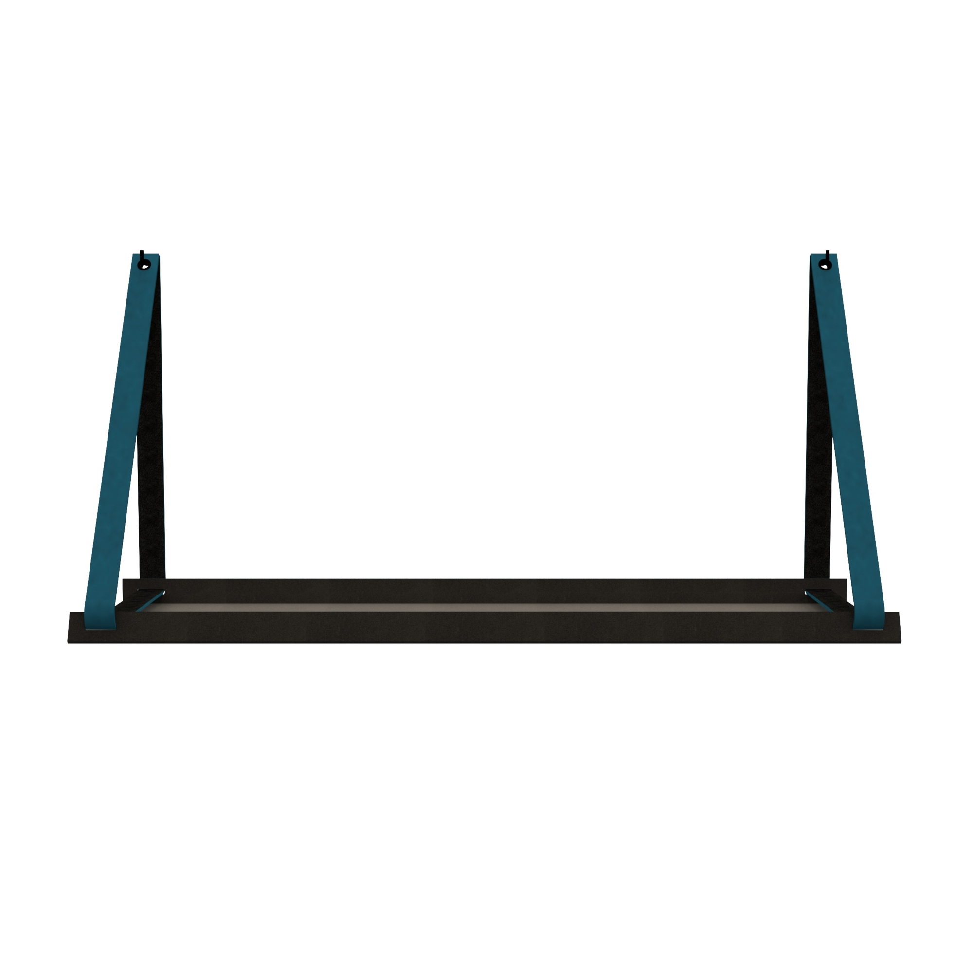 Stalen wandplank 98x20cm - incl. leren plankdragers