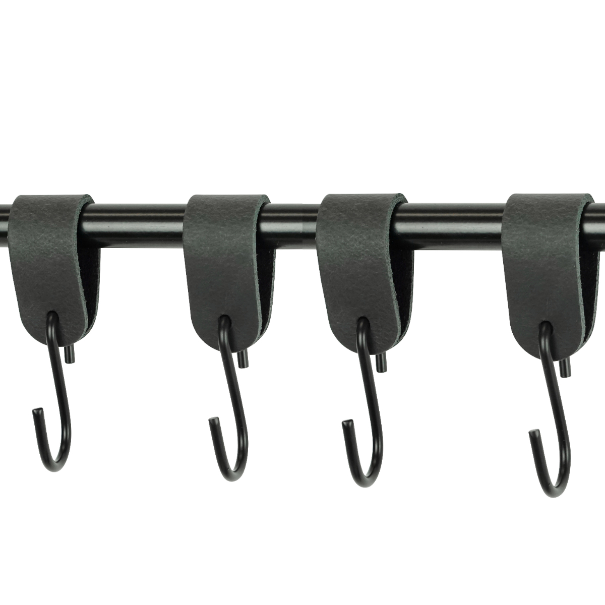 Leren S-haak hangers (set van 4)