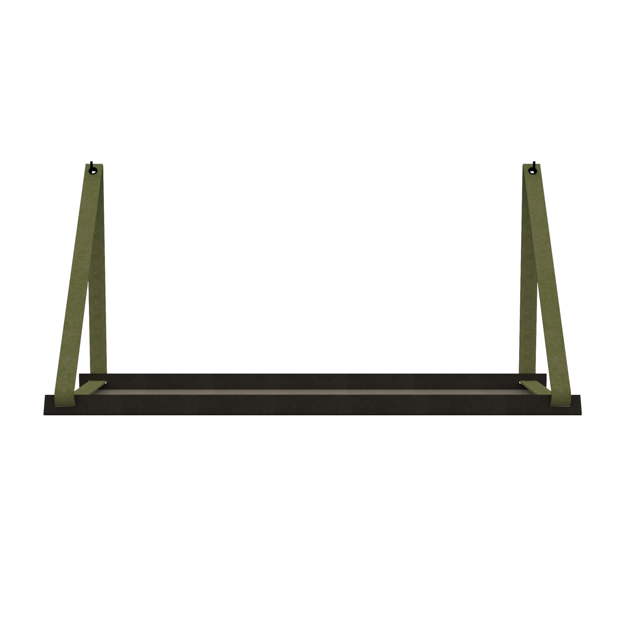 Stalen wandplank 98x20cm - incl. leren plankdragers