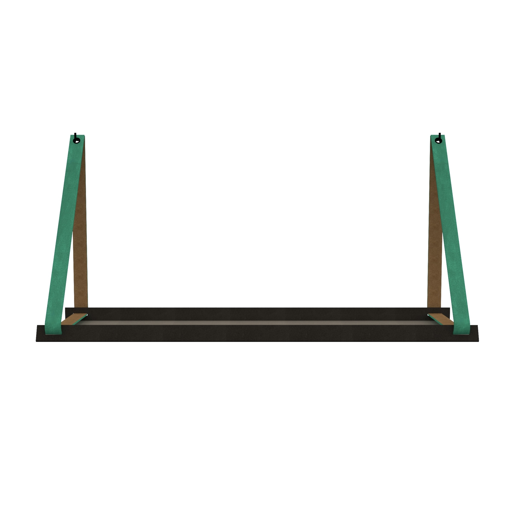Stalen wandplank 98x20cm - incl. leren plankdragers