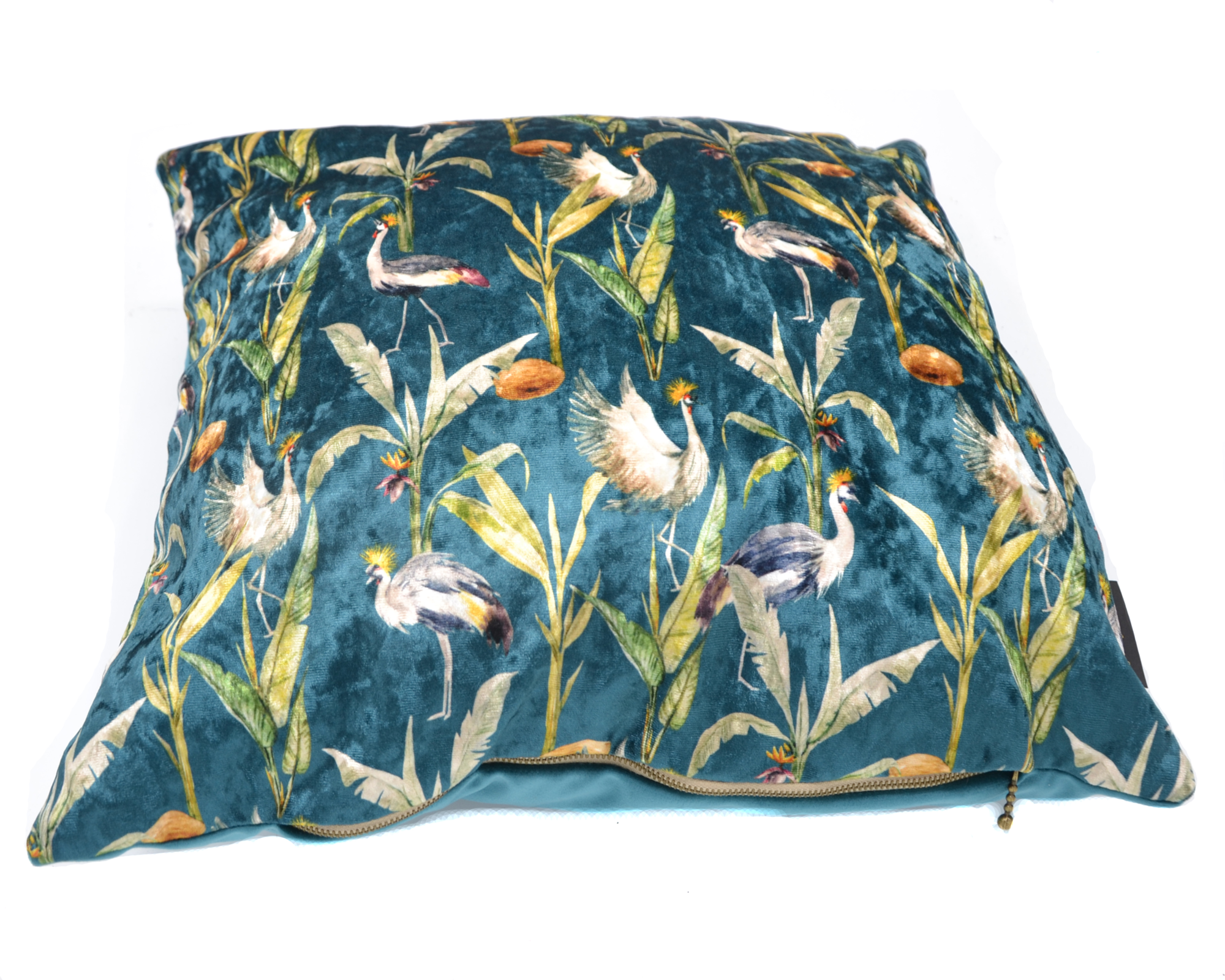 Kussen velvet kraanvogel