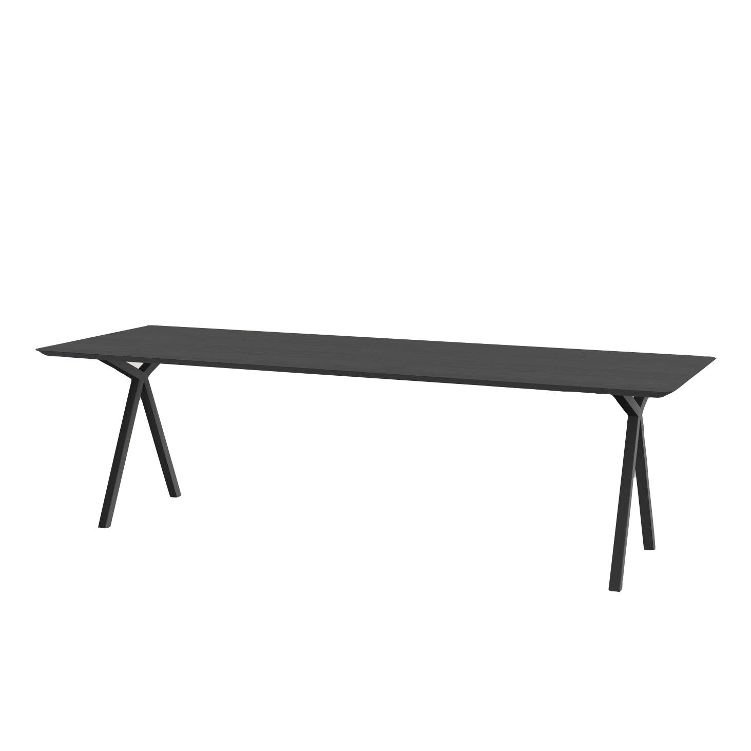 Studio HENK tafel Slim X-type Rechthoekig - zwart frame, zwarte beits