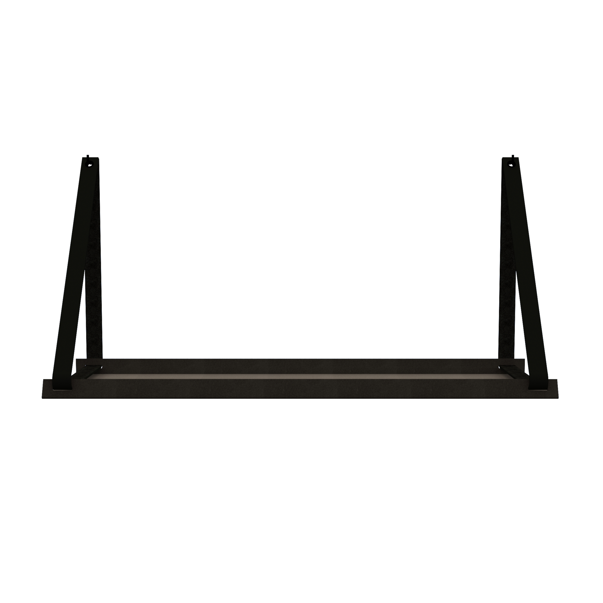 Stalen wandplank 98x20cm - incl. leren plankdragers
