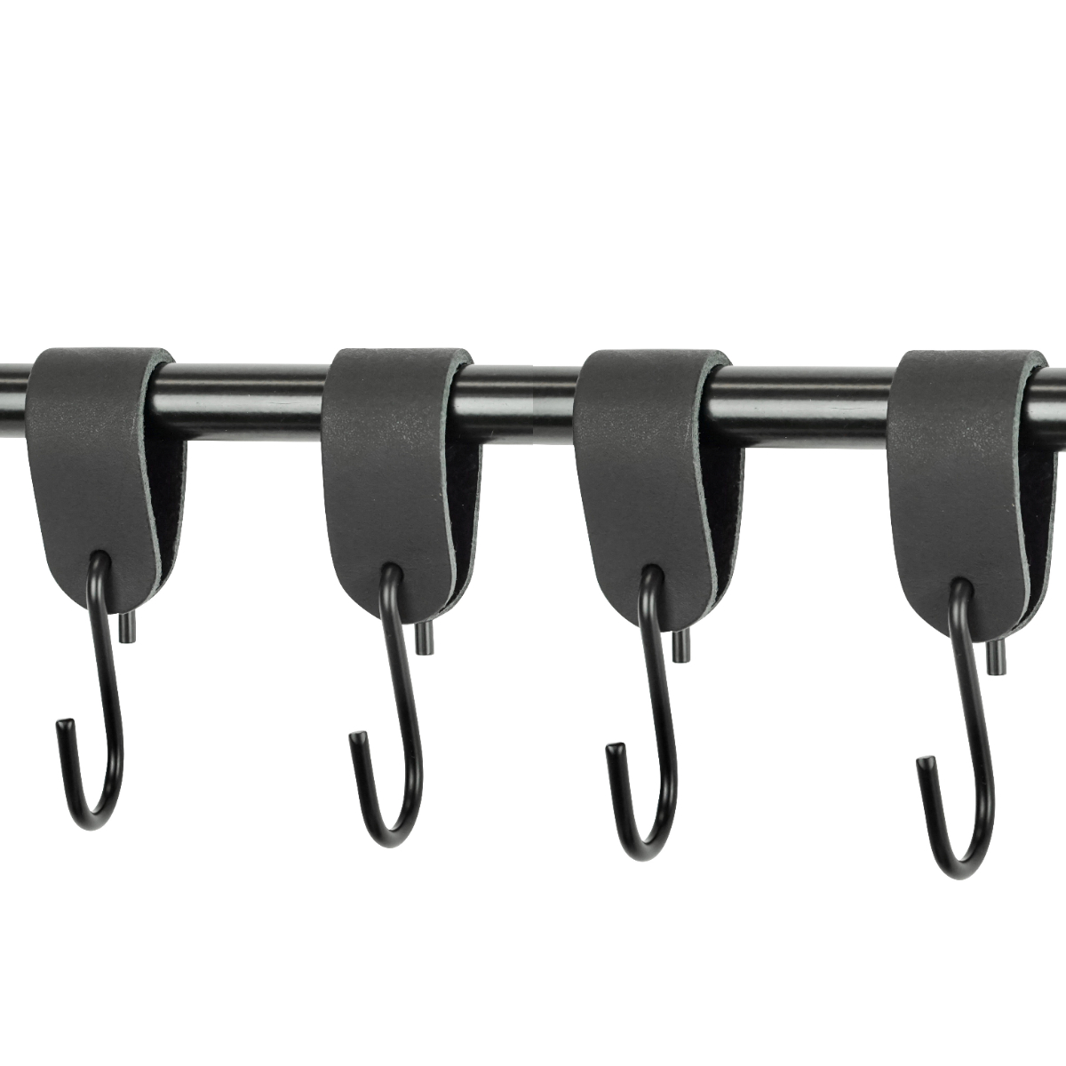 Leren S-haak hangers (set van 4)