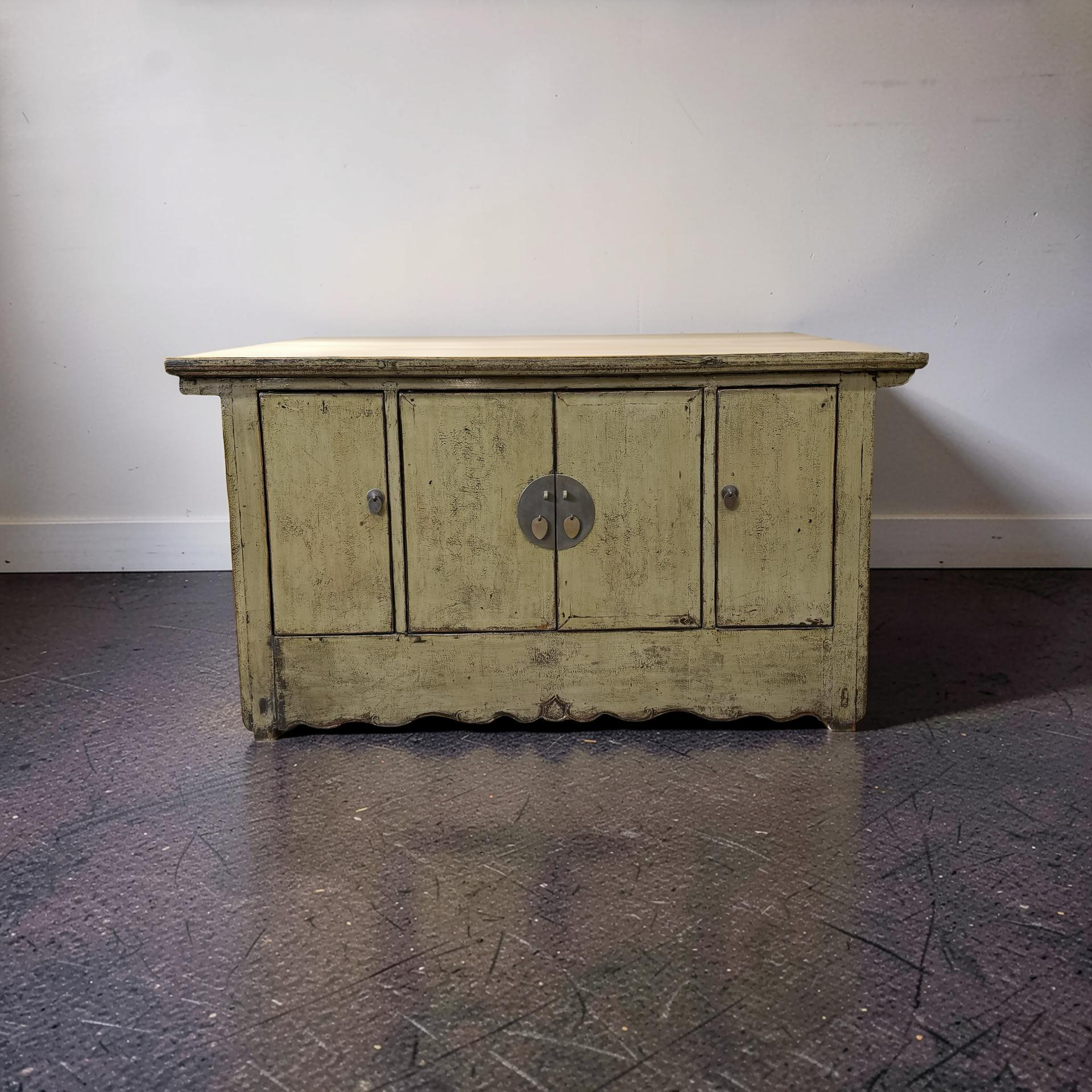 Dressoir 4deur grijs/groen uniek lak