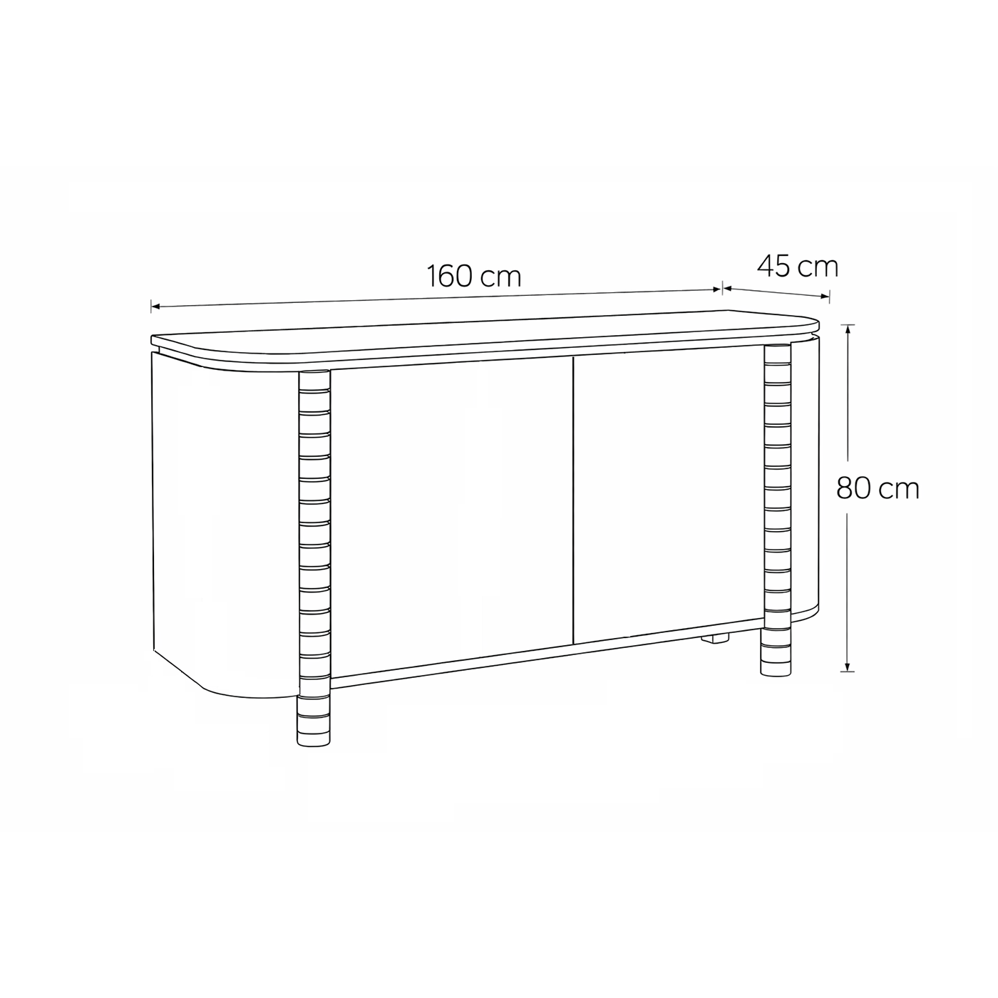 Dressoir Nomu Rechthoek Bruin