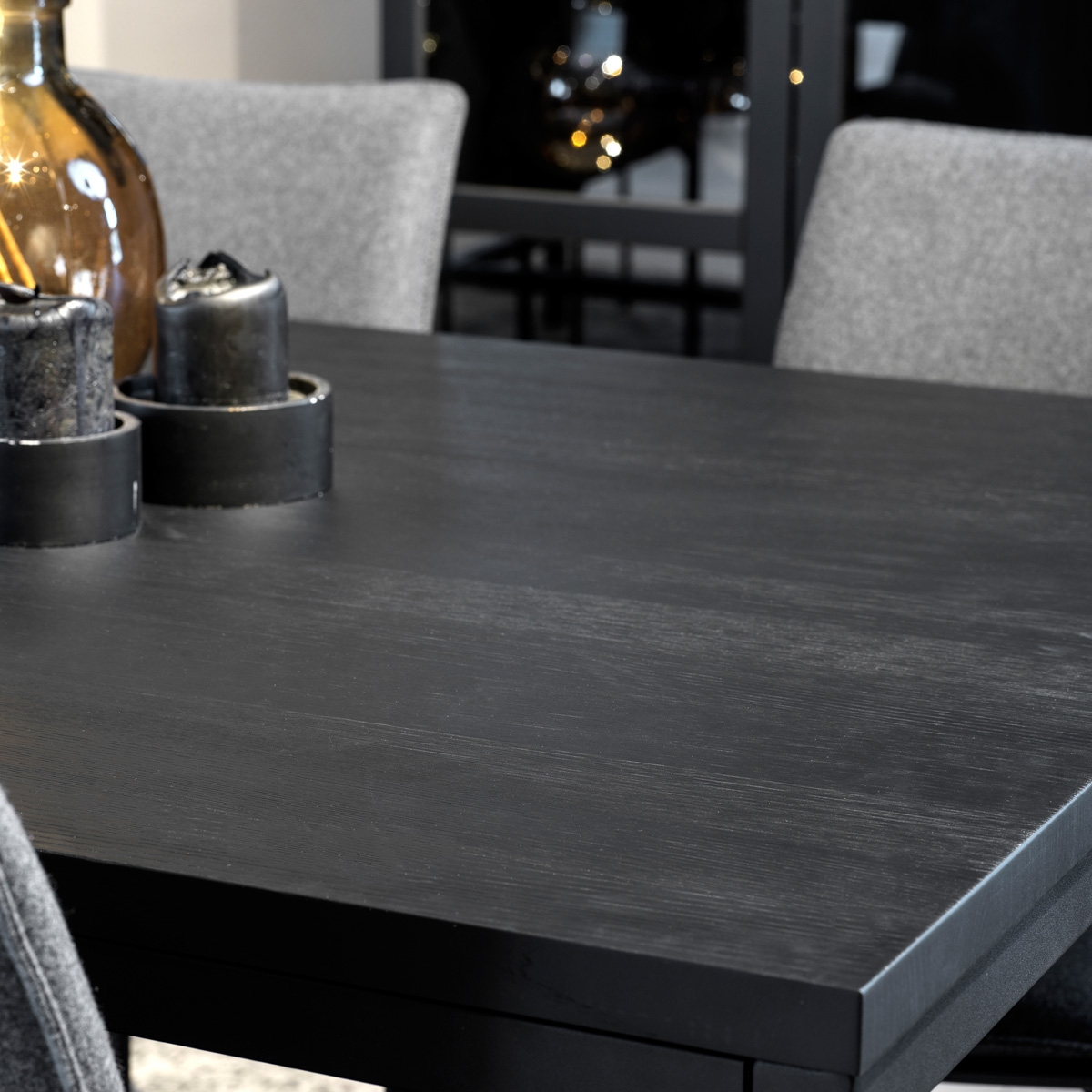Eettafel Everett houten zwart - 220 x 100 cm
