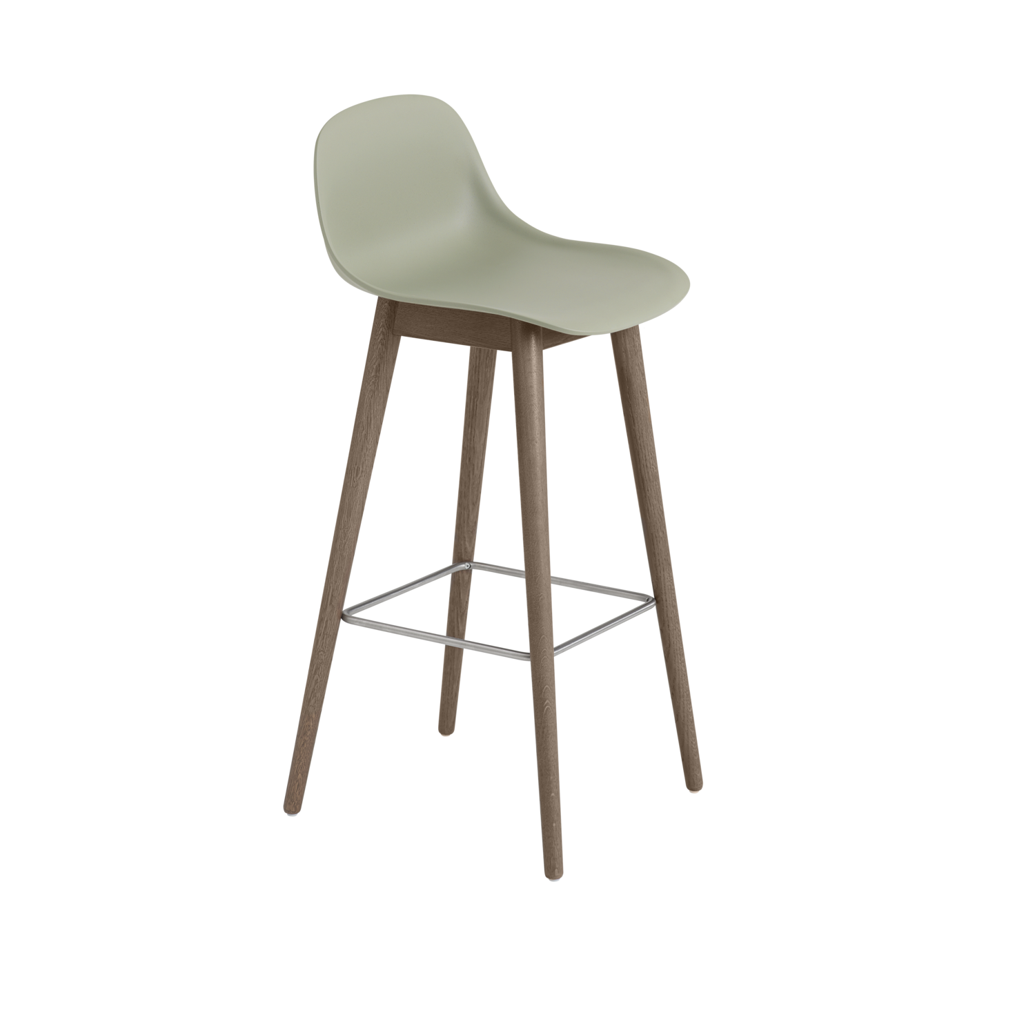 Muuto barkruk met rugleuning Fiber Bar Stool Wood Base