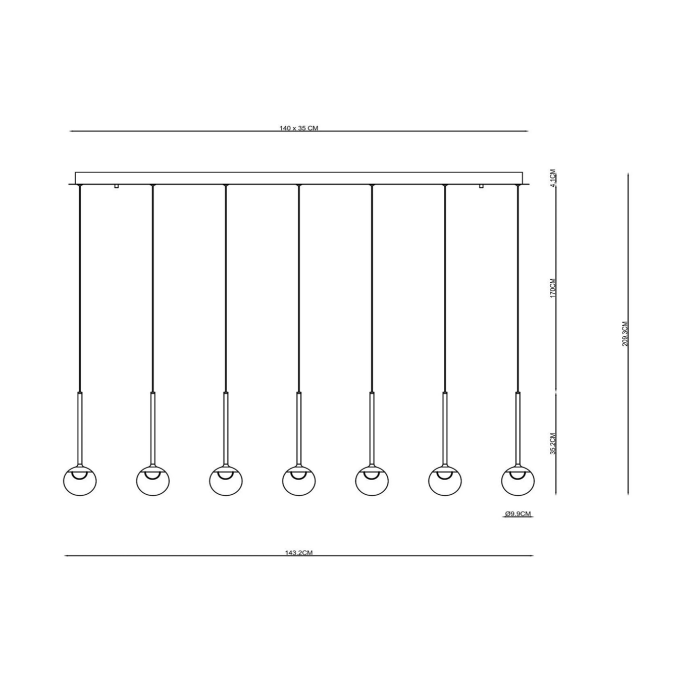 Calina Hanglamp 12L Ovaal