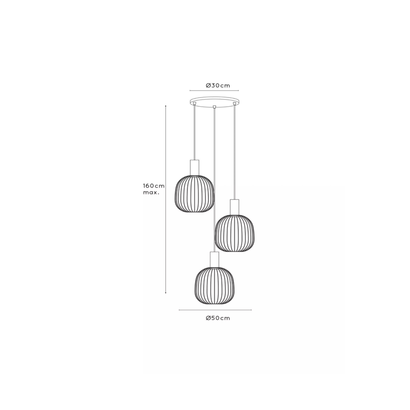 Esterel hanglamp rond 3L