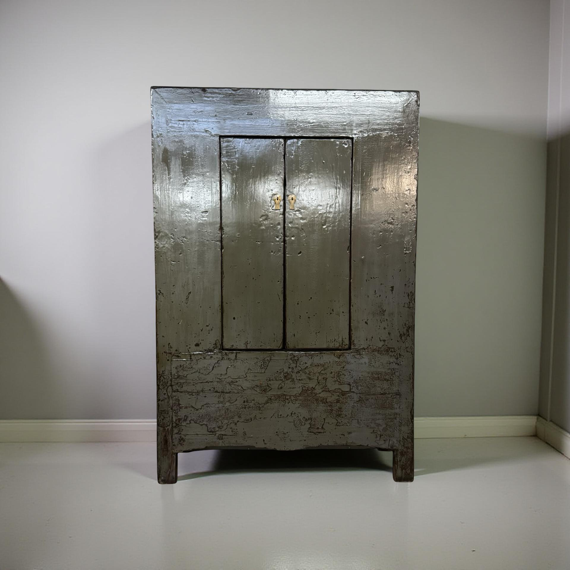 kast 2 deur grijs lak uniek