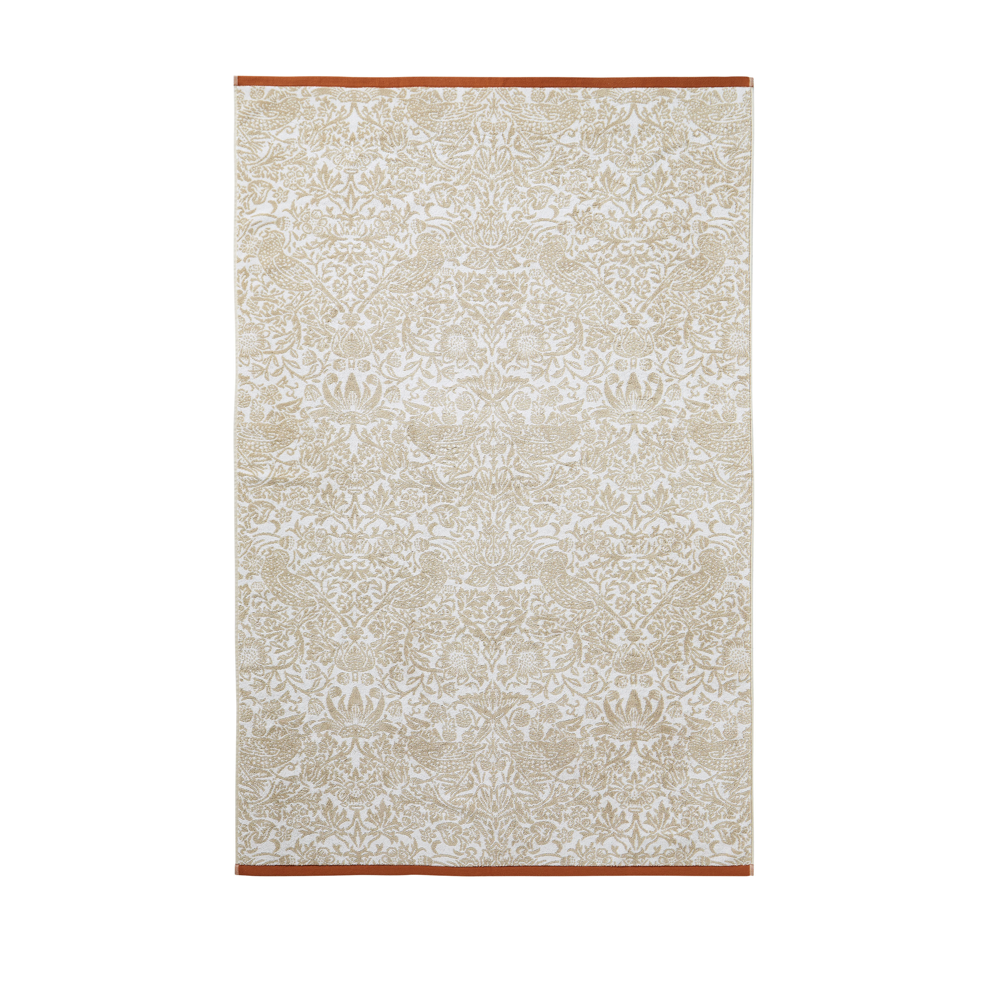 badtextiel william morris at home strawberry thief linen-rust
