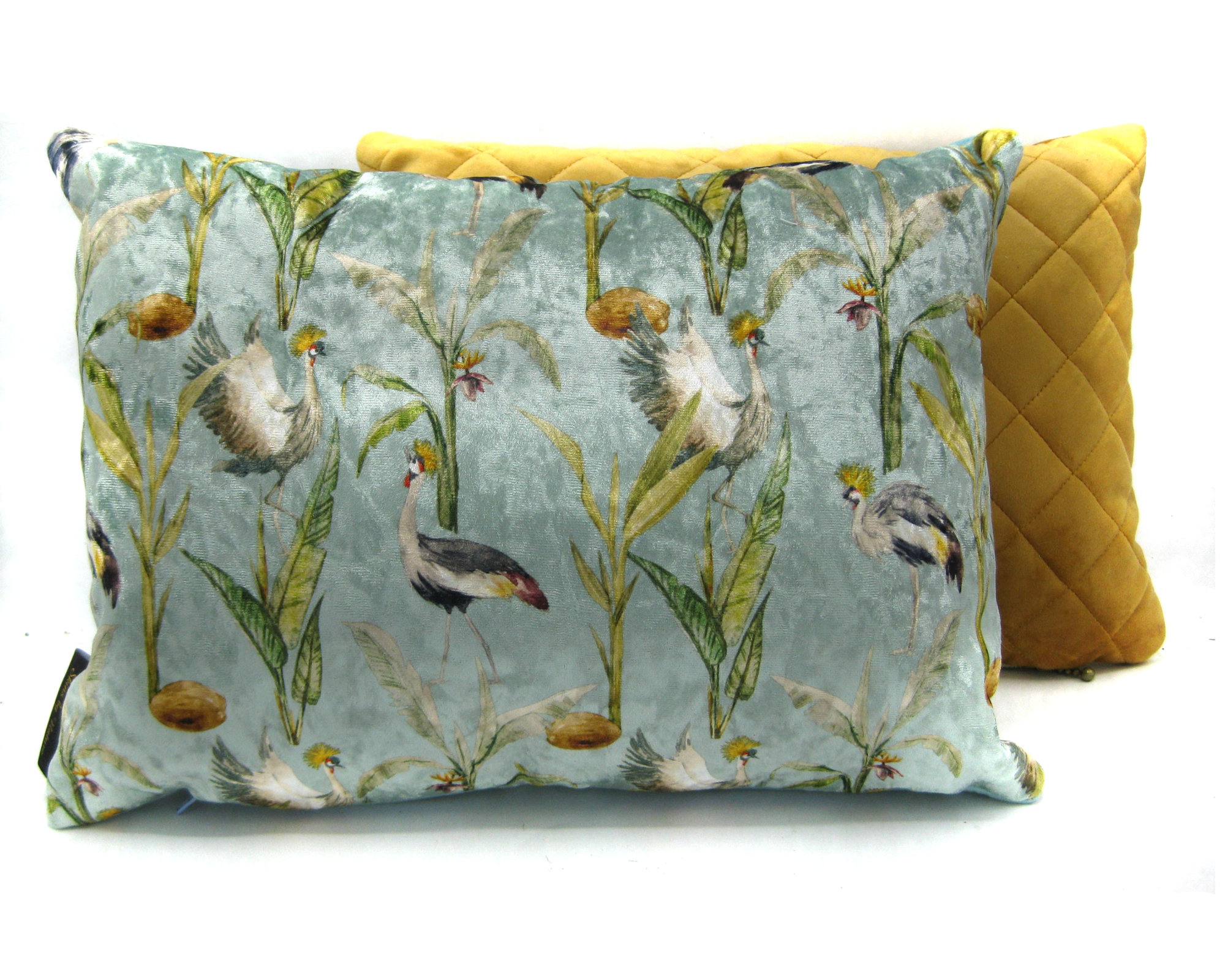 Kussen velvet kraanvogel