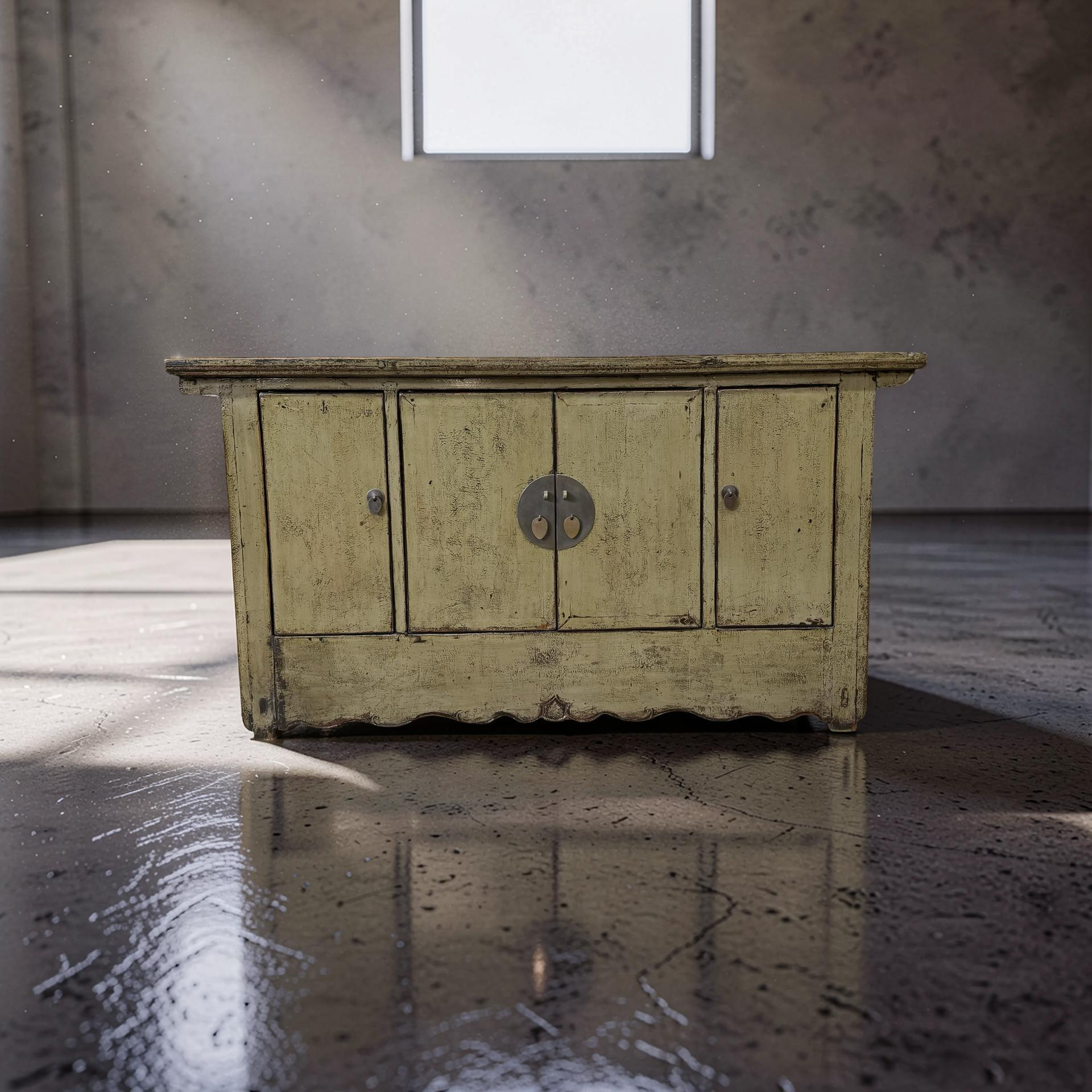 Dressoir 4deur grijs/groen uniek lak