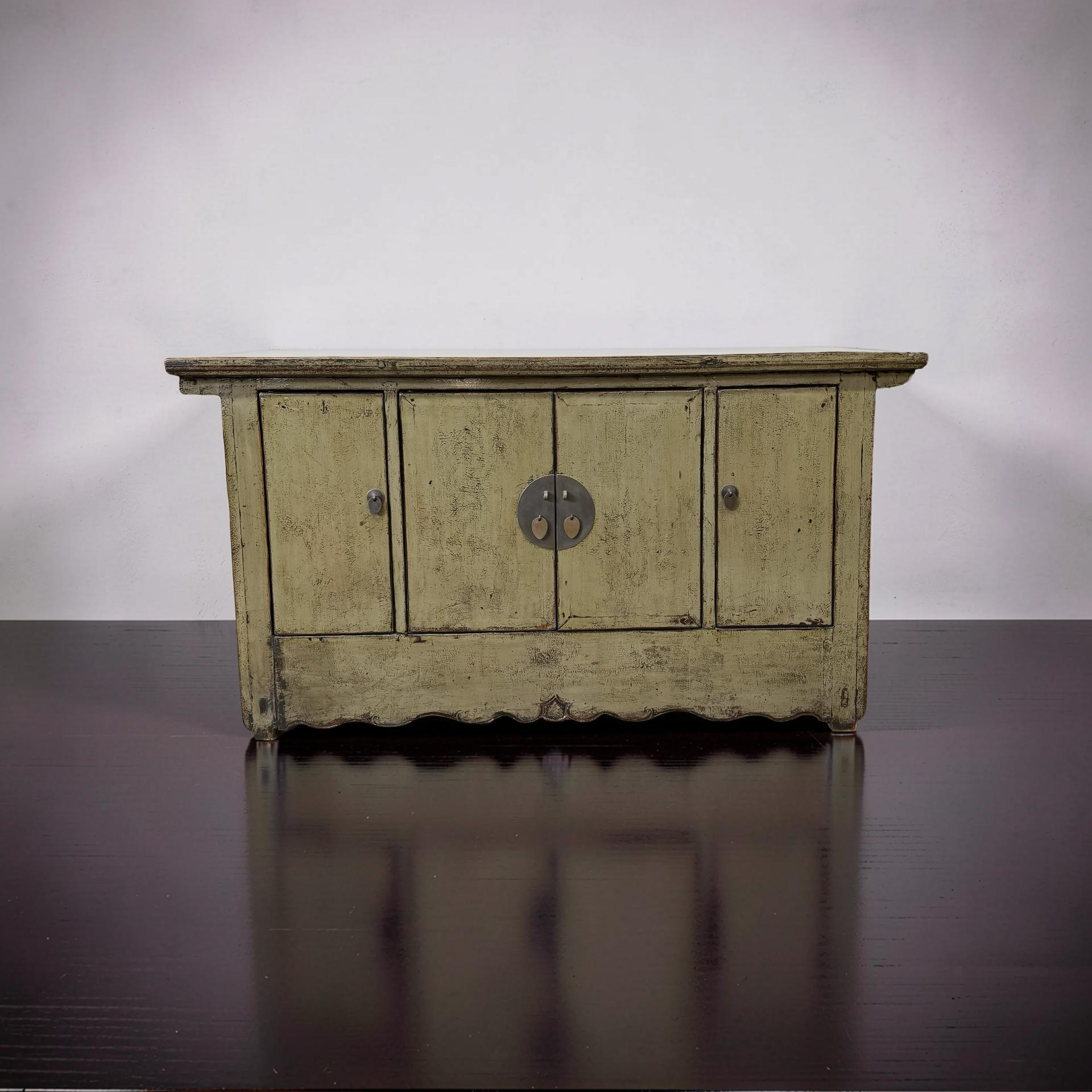 Dressoir 4deur grijs/groen uniek lak
