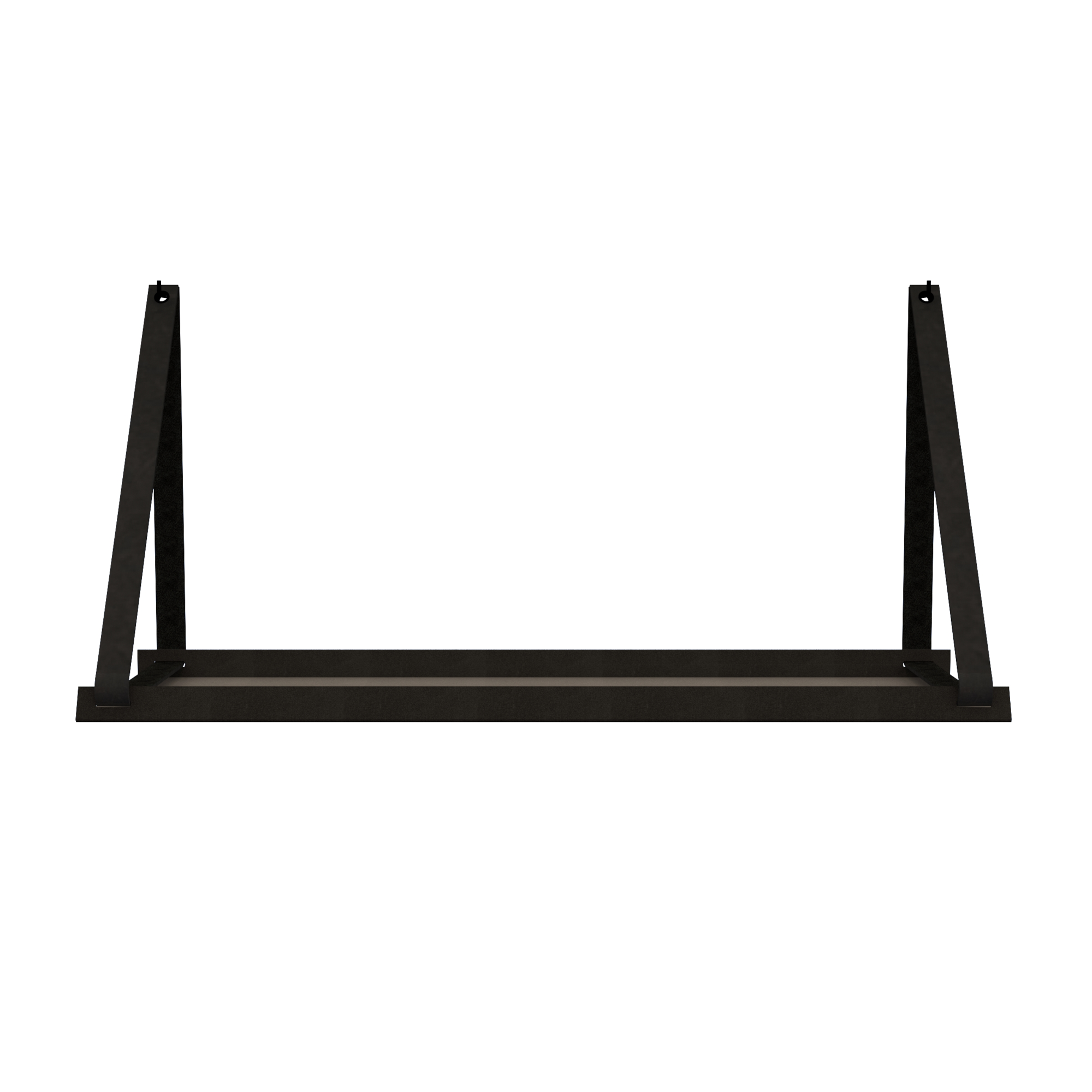 Stalen wandplank 98x20cm - incl. leren plankdragers