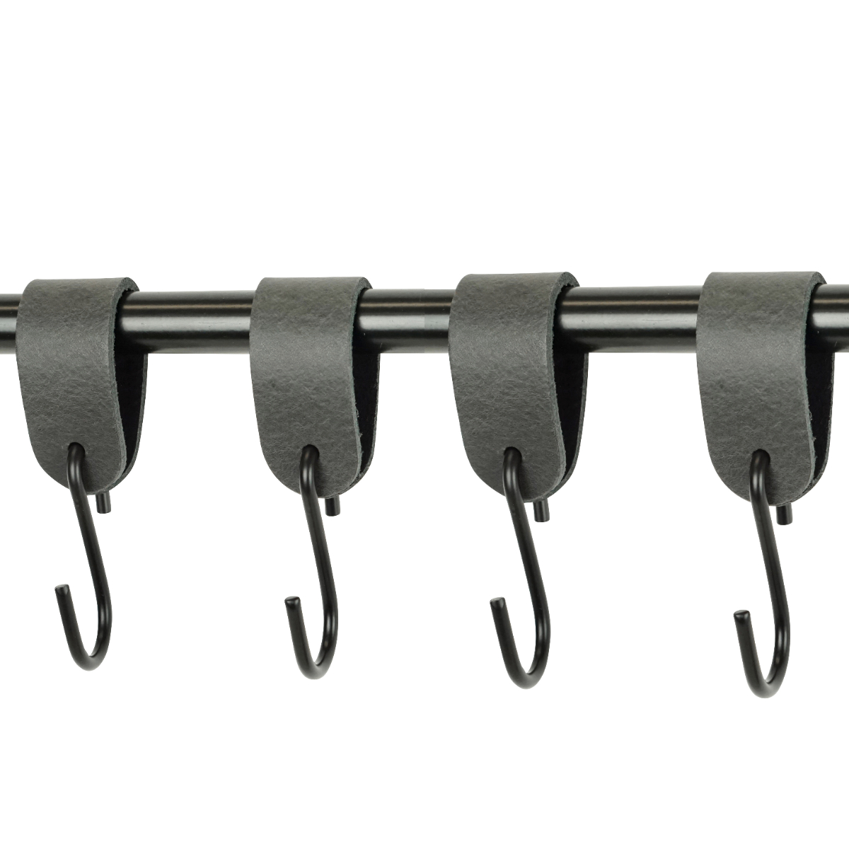 Leren S-haak hangers (set van 4)