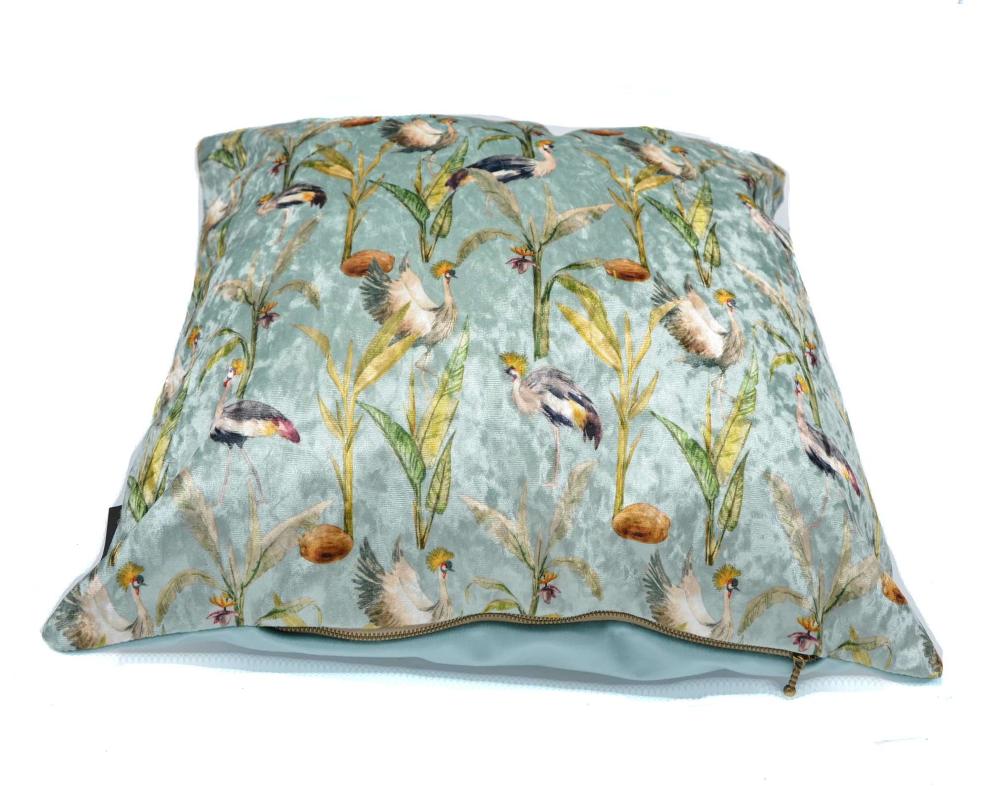 Kussen velvet kraanvogel