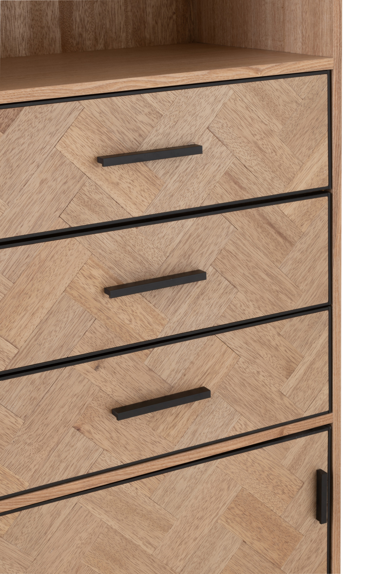 Wandkast Zigzag hout/metaal Naturel
