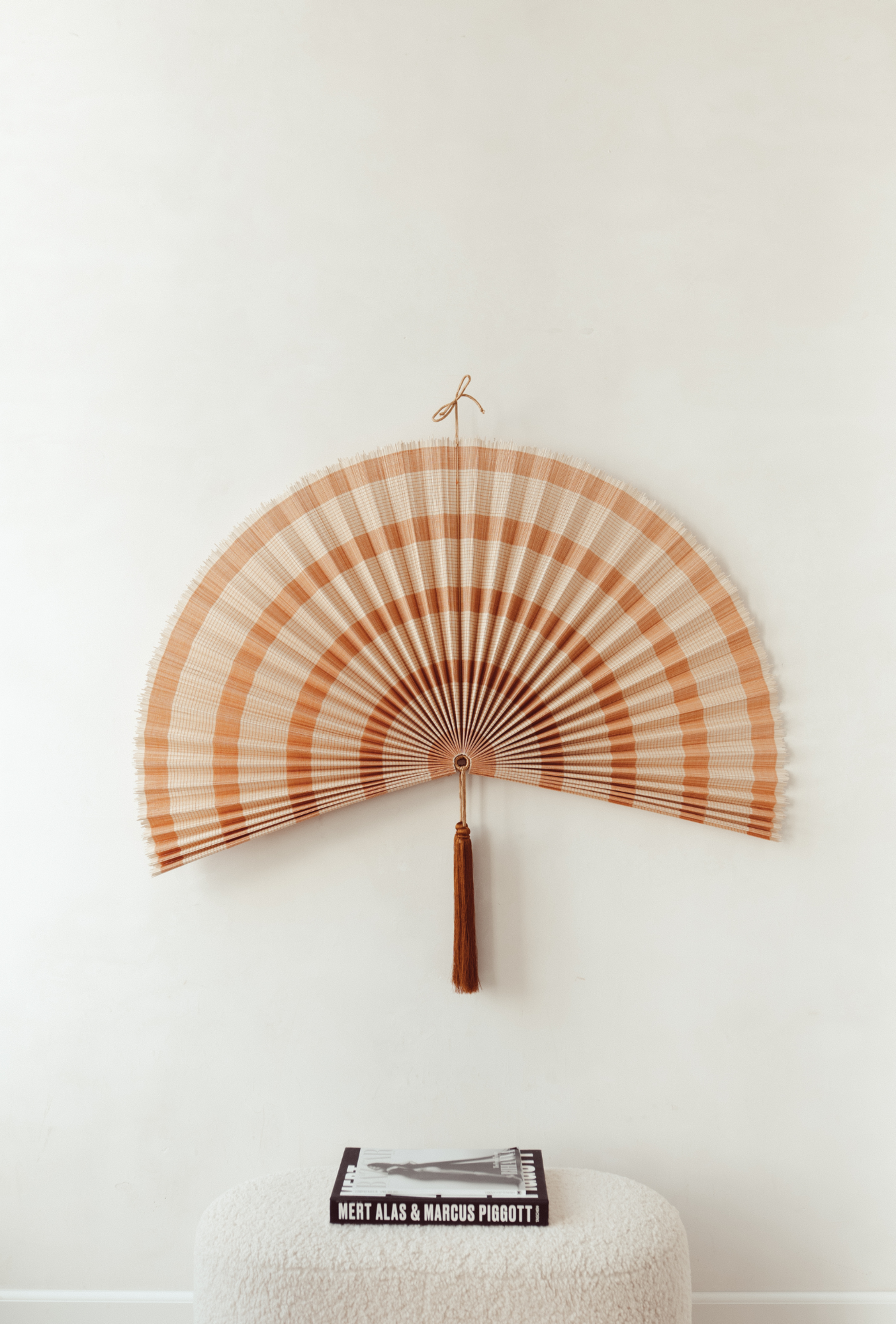 Bamboe waaier terracotta