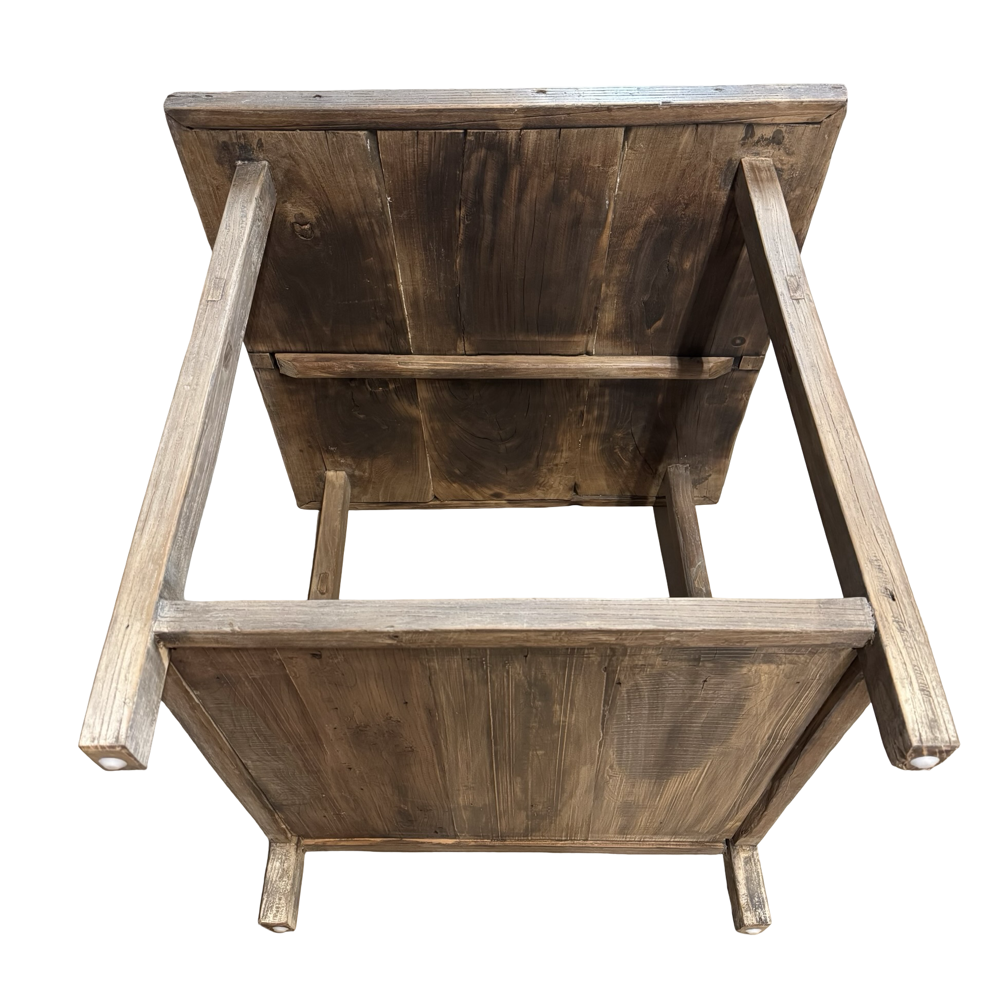 Bijzettafel vierkant met onder plank naturel
