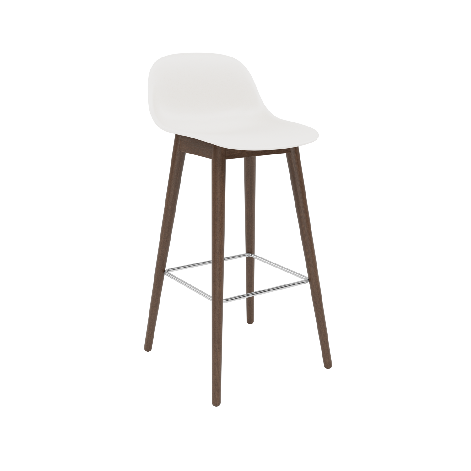 Muuto barkruk met rugleuning Fiber Bar Stool Wood Base