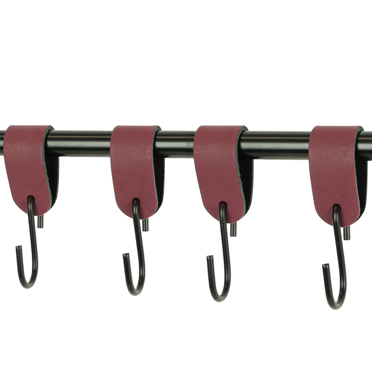 Leren S-haak hangers (set van 4)