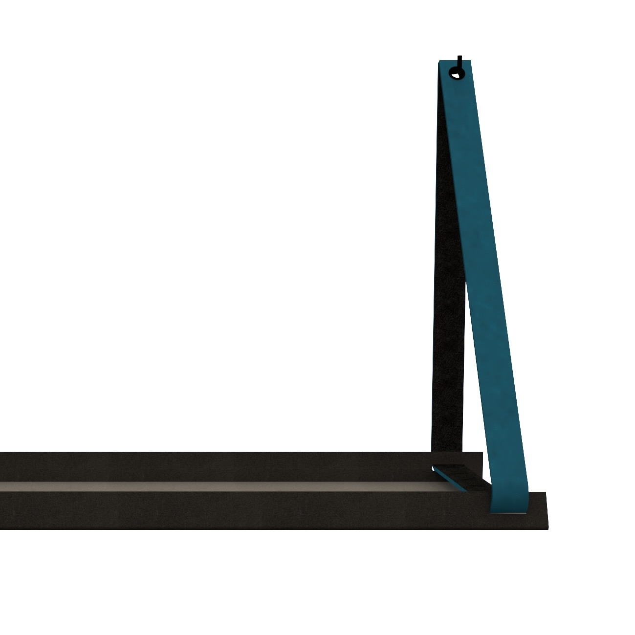 Stalen wandplank 98x20cm - incl. leren plankdragers