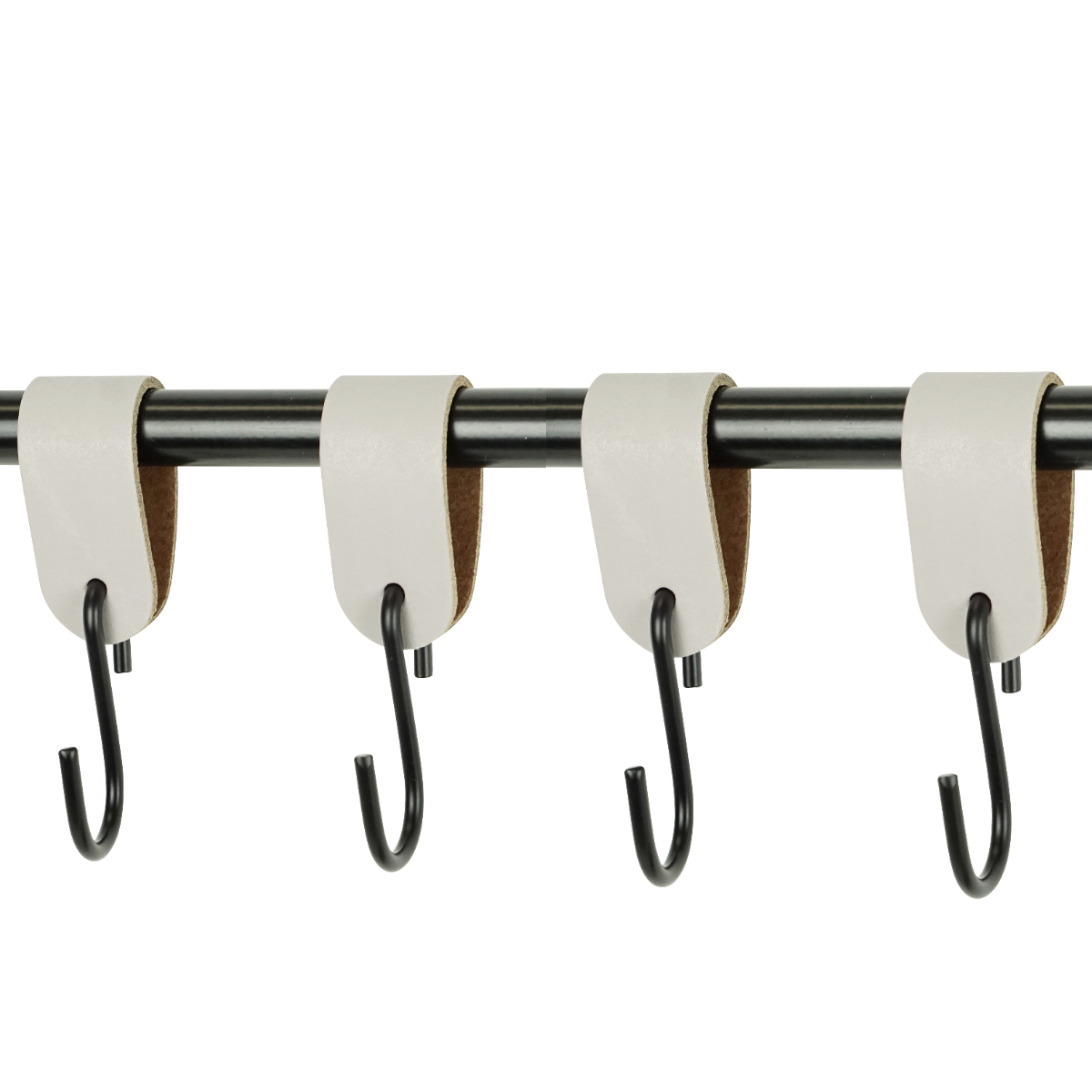 Leren S-haak hangers (set van 4)