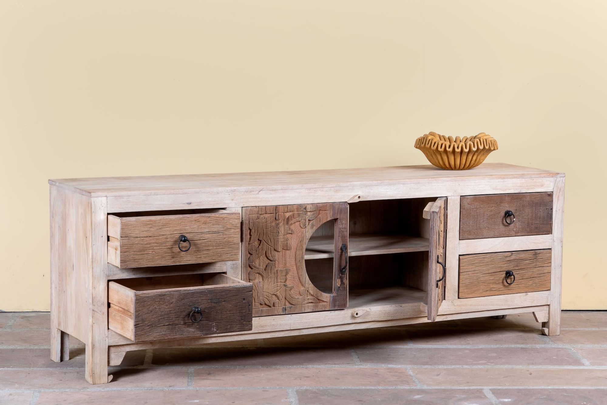 Kishen - Handgemaakt Oud Houten Lowboard