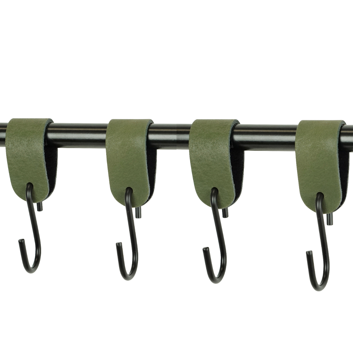 Leren S-haak hangers (set van 4)