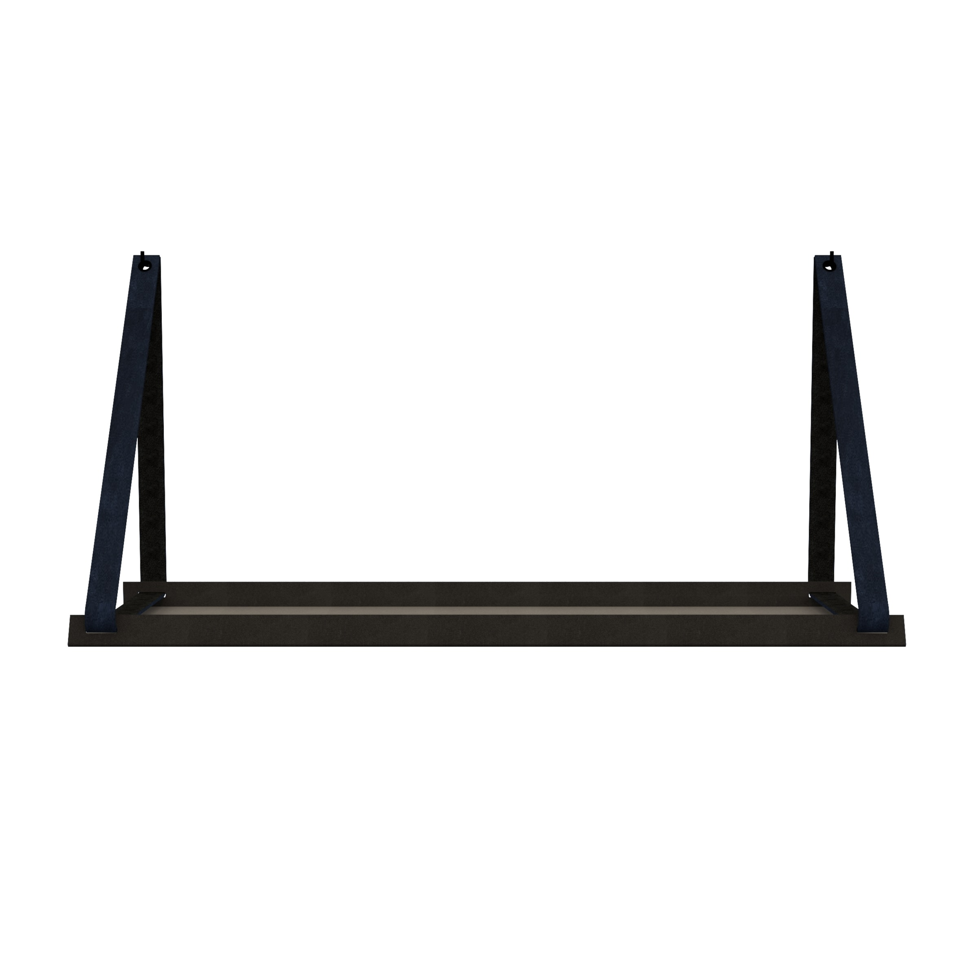 Stalen wandplank 98x20cm - incl. leren plankdragers