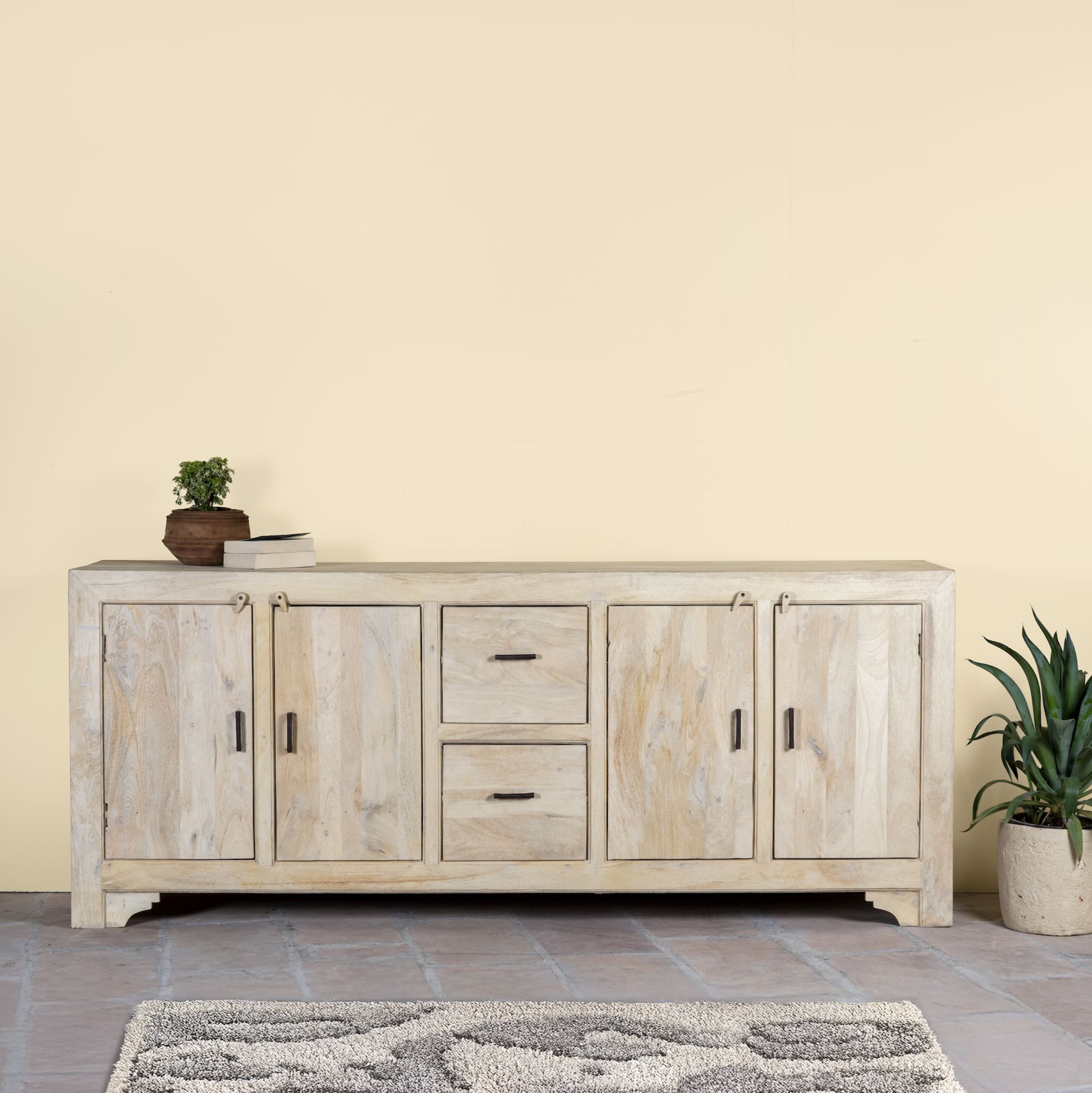 Anya - Vintage Houten Dressoir Ibiza Stijl 220cm