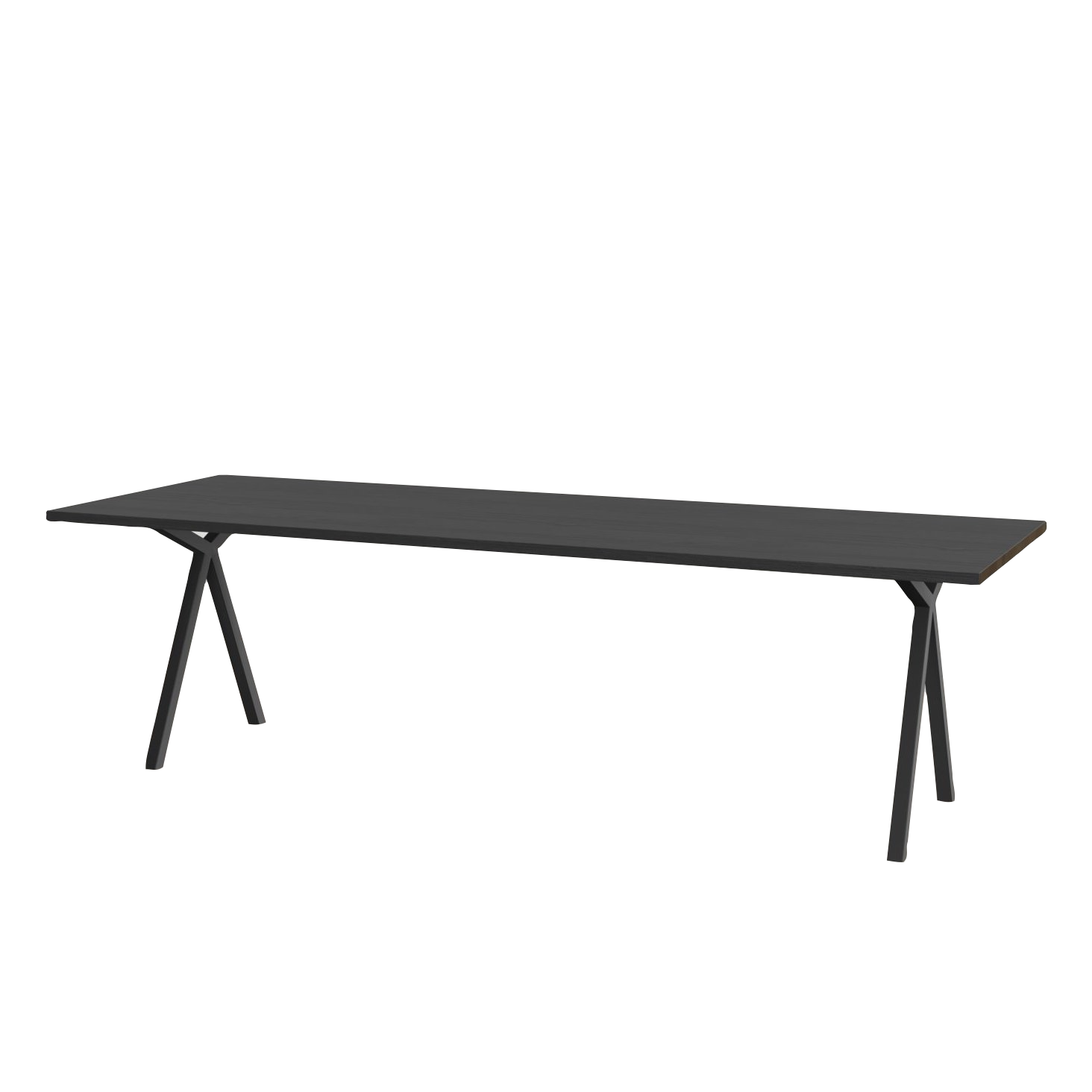 Studio HENK tafel Slim X-type Rechthoekig - zwart frame, zwarte beits