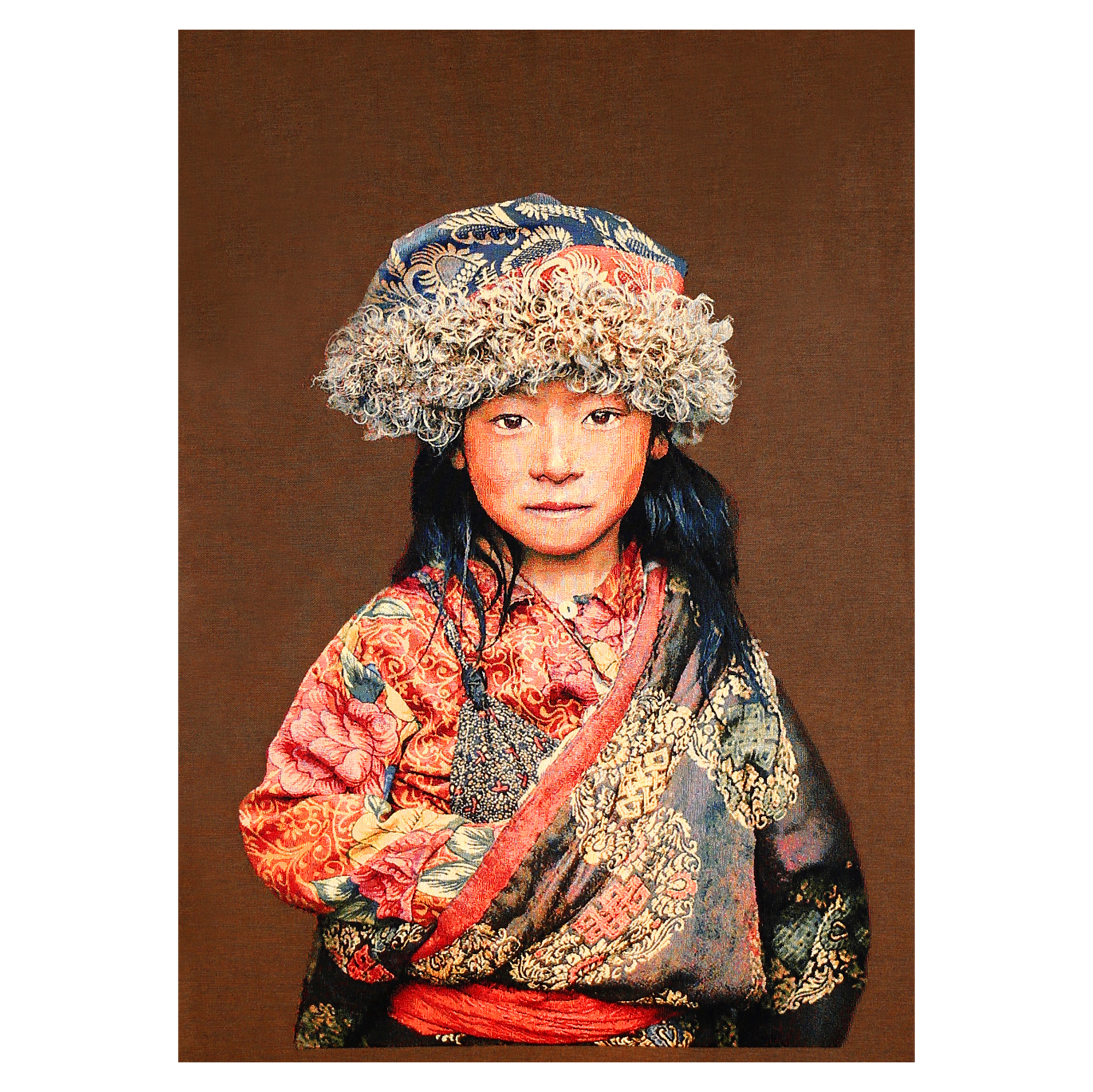 Wandpaneel geweven Tibetan Child taupe